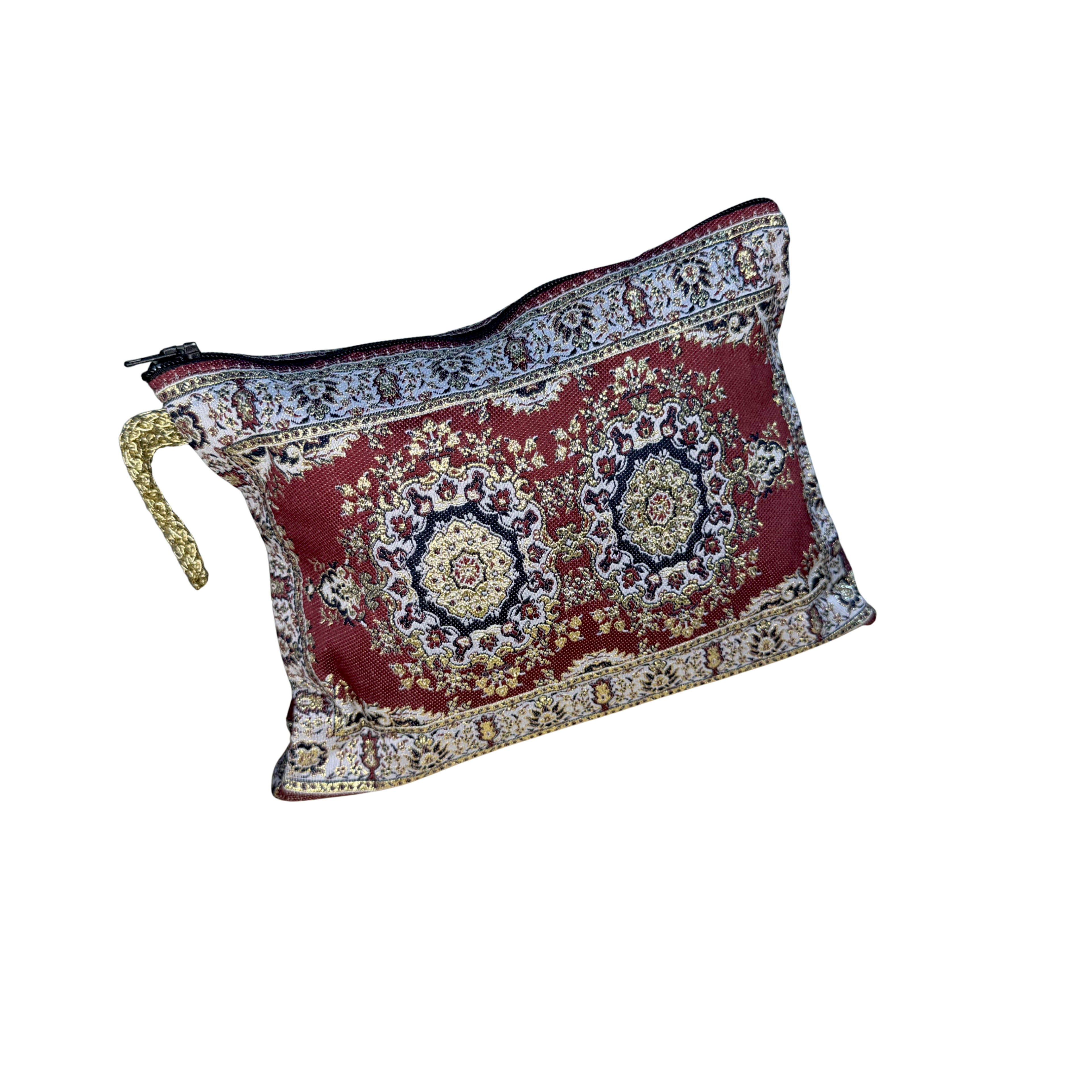 Woven Makeup Bag – Assorted Floral Tapestry Cosmetic Pouch – Zipper Travel Toiletry Organizer – 8.5" x 5.5"