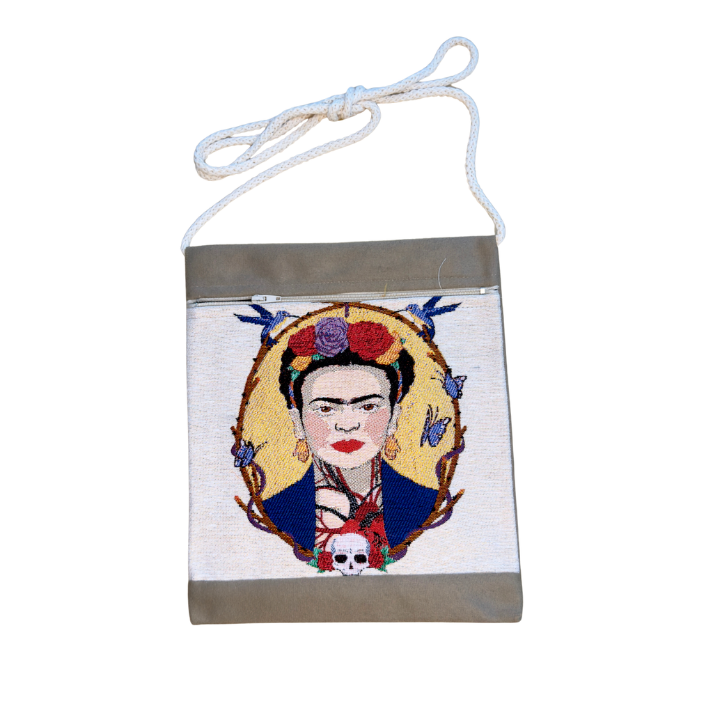 Assorted Tapestry Crossbody Bags – 8" x 10" Woven Art Shoulder Bags – Wholesale Zippered Canvas Crossbody Purse – Mixed Designs & Colors