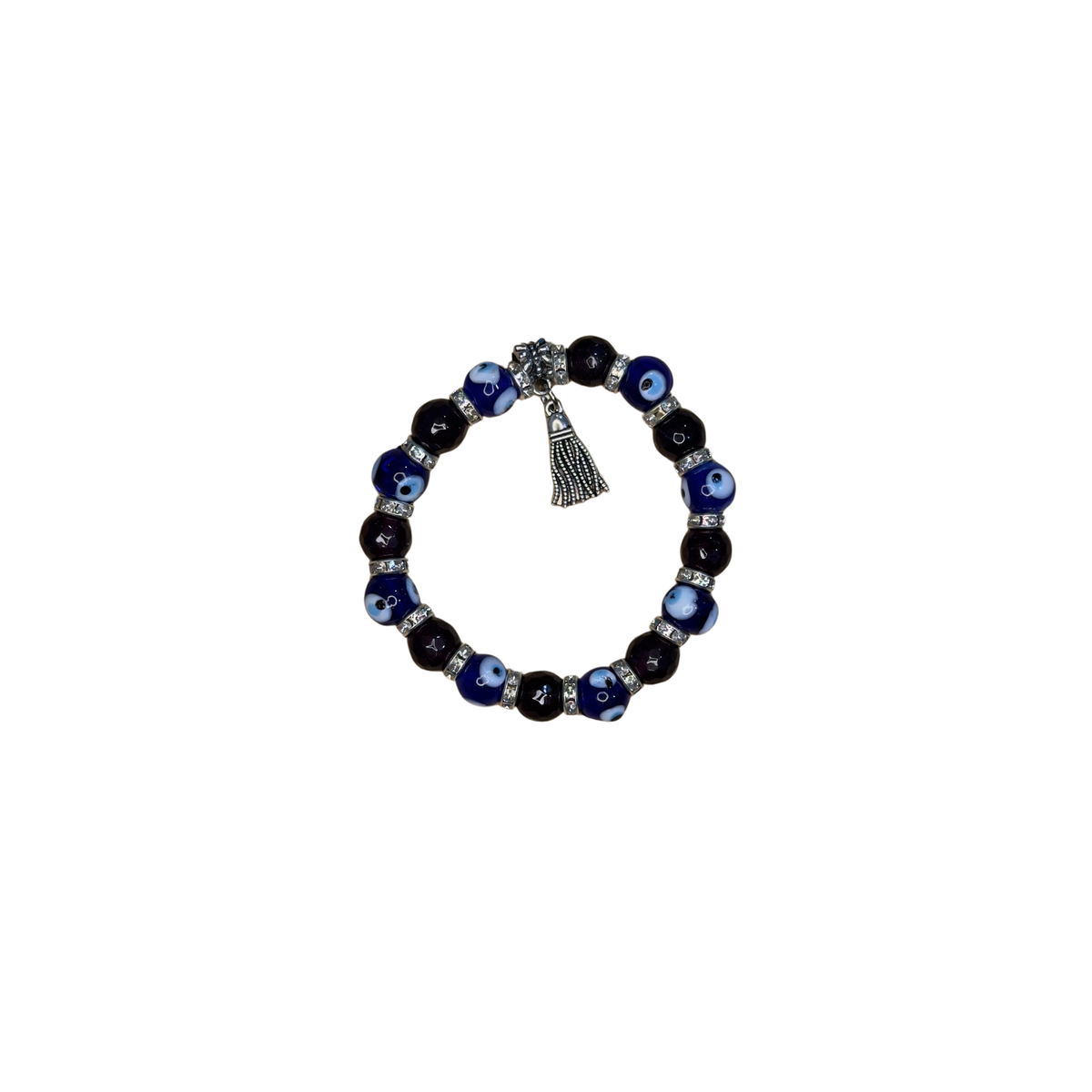 Mixed Evil Eye Bracelet Set – Handmade Glass Crystal Beaded Stretch Bracelets – Assorted Nazar Jewelry