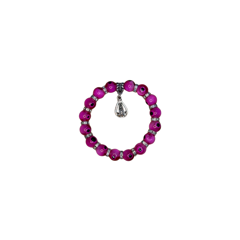 Mixed Evil Eye Bracelet Set – Handmade Glass Crystal Beaded Stretch Bracelets – Assorted Nazar Jewelry