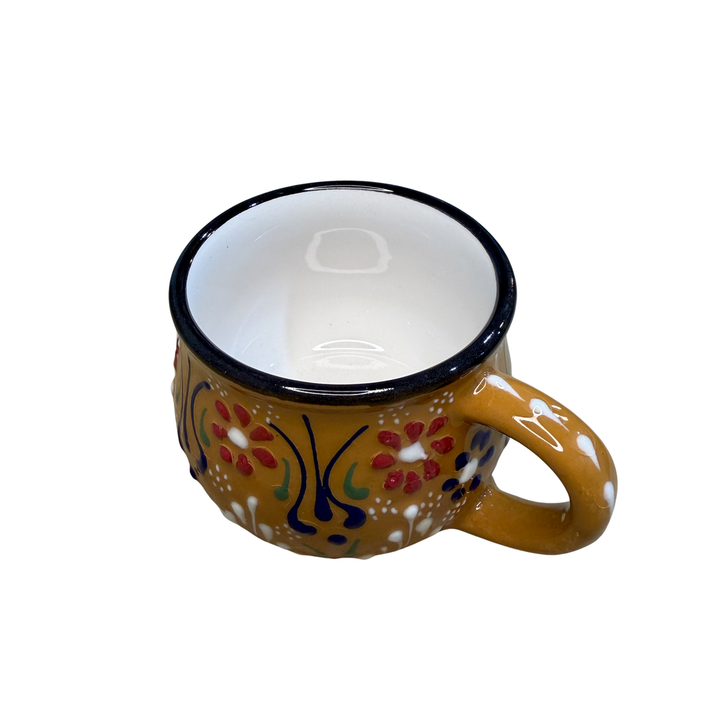 Handmade Turkish Ceramic Mug – Hand-Painted Lead-Free Artisan Coffee Cup – Assorted Colors