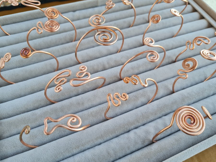 Copper Wire BRACELET Silver & Gold Plating B-07