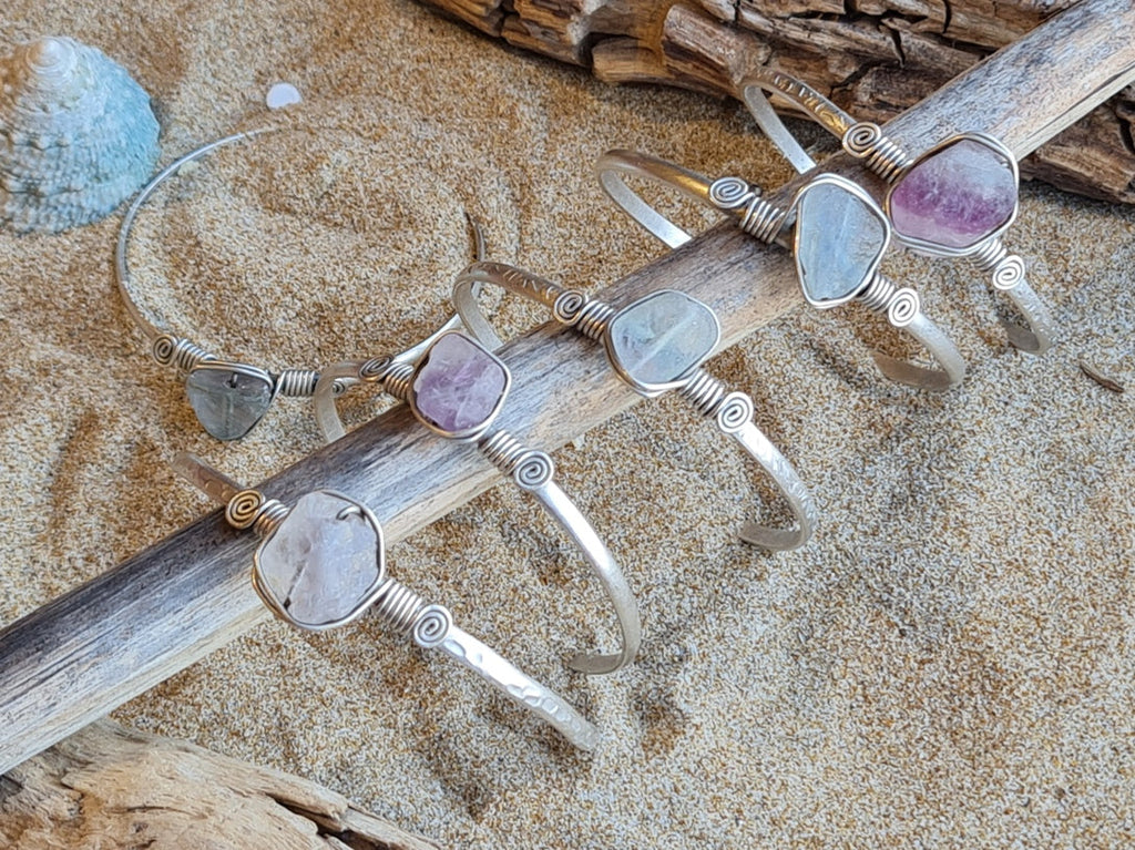 Handcrafted FLUORITE Stone Jewelry in Solid Copper with Silver & Gold Plating