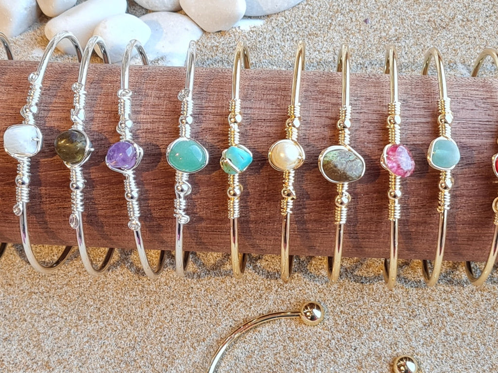 Handcrafted Natural Stone Jewelry in Solid Copper with Silver & Gold Plating