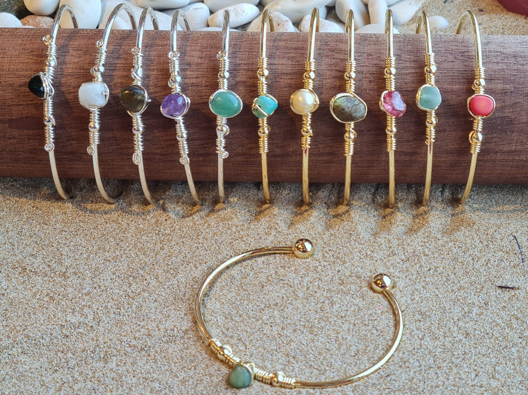 Handcrafted Natural Stone Jewelry in Solid Copper with Silver & Gold Plating