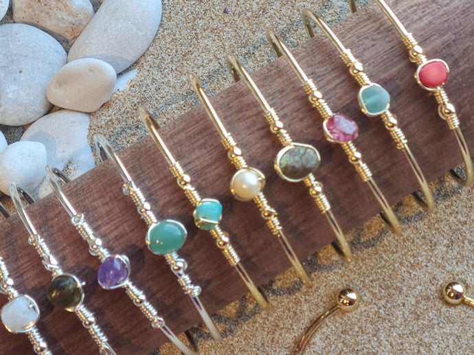 Handcrafted Natural Stone Jewelry in Solid Copper with Silver & Gold Plating