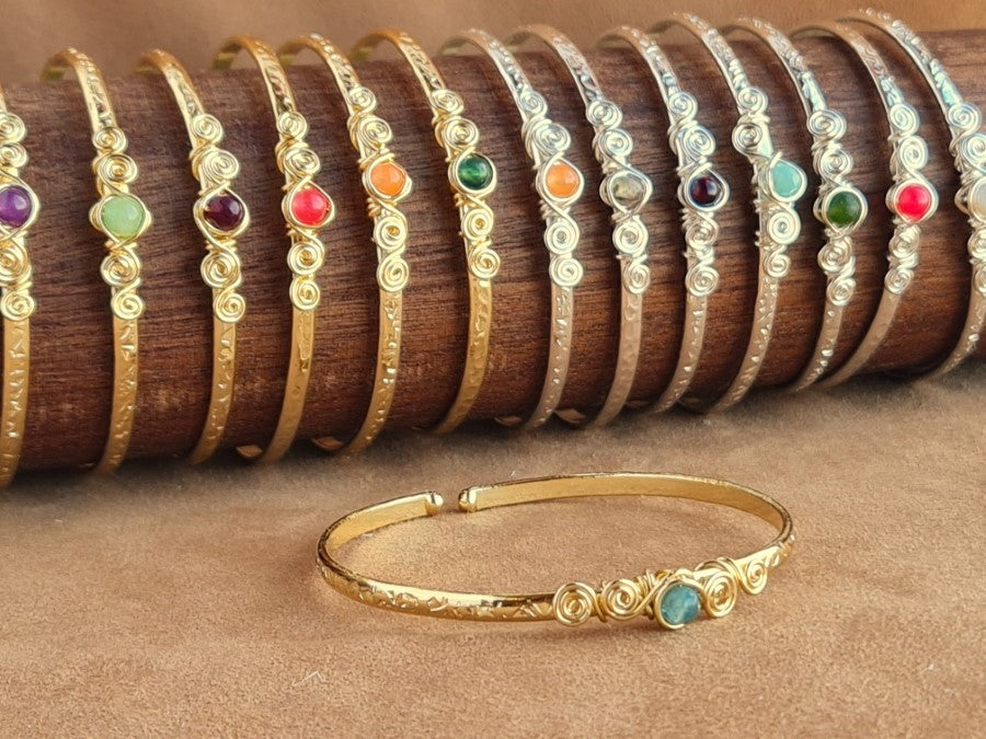 Handcrafted Natural Stone Jewelry in Solid Copper with Silver & Gold Plating