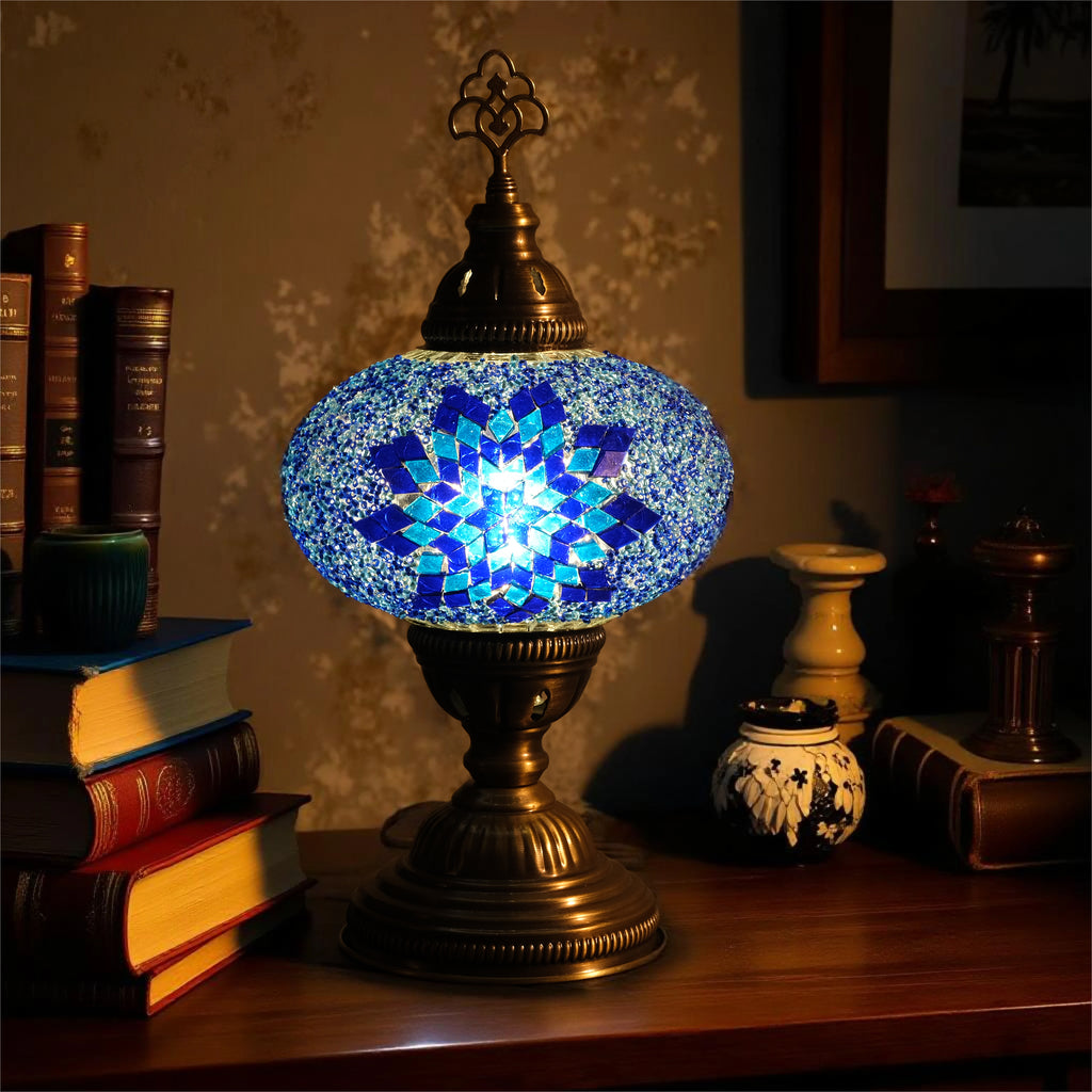 Mozaist Turkish Mosaic Table Lamp Blue Star