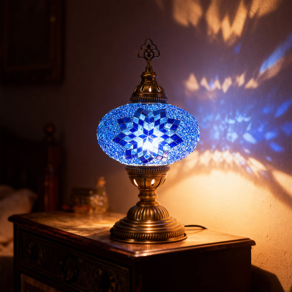 Mozaist Turkish Mosaic Table Lamp Blue Star