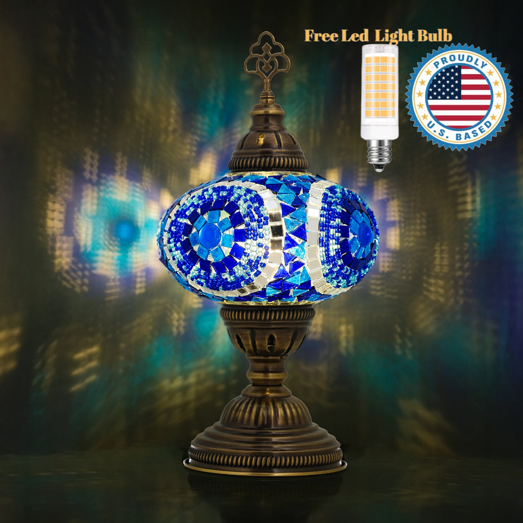 Mozaist Turkish Mosaic Table Lamp Blue