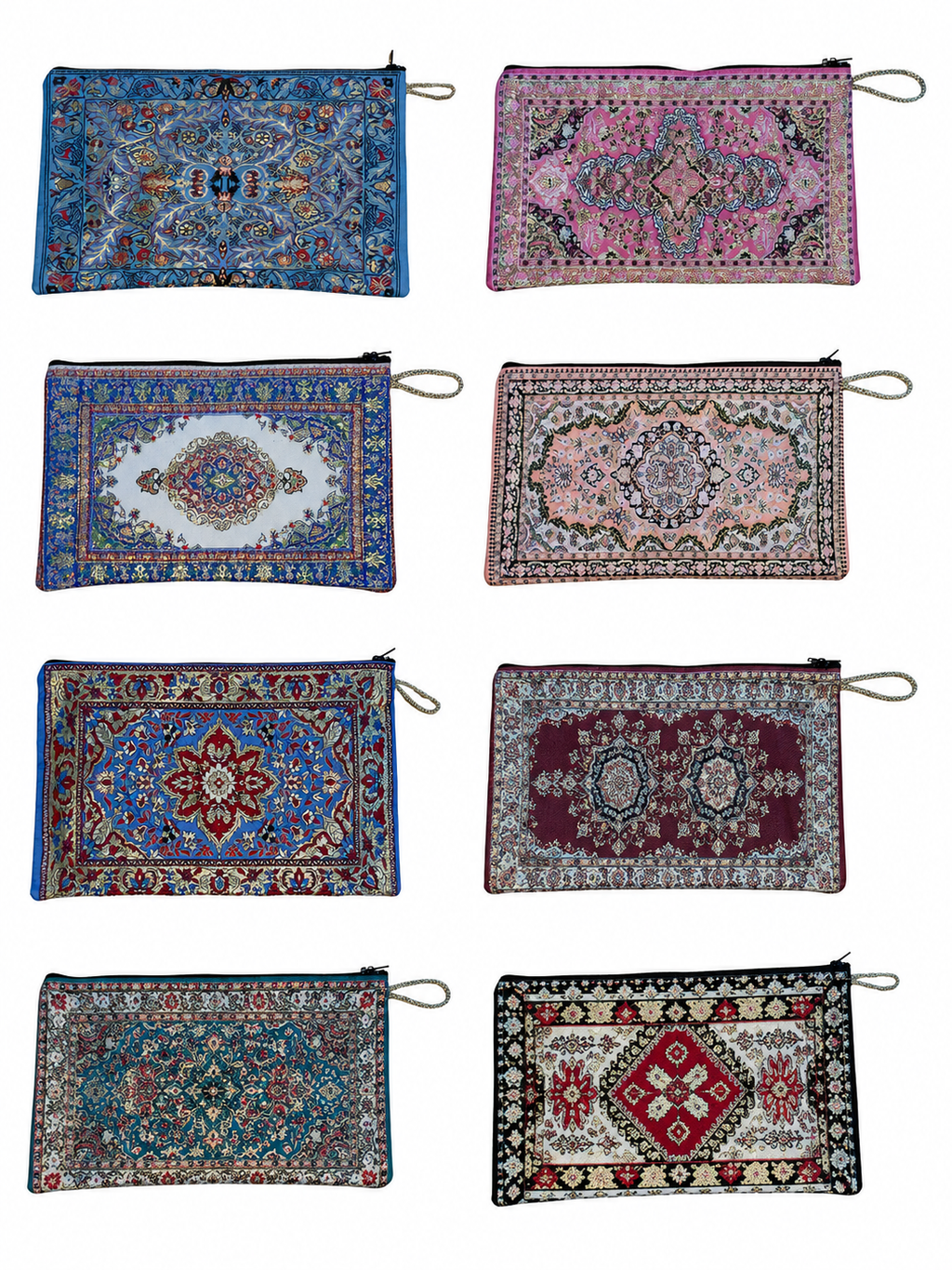 Woven Medium Zip Wallet – Assorted Turkish Inspired Patterns – Polyester Fabric – 8.5 x 5.5 in