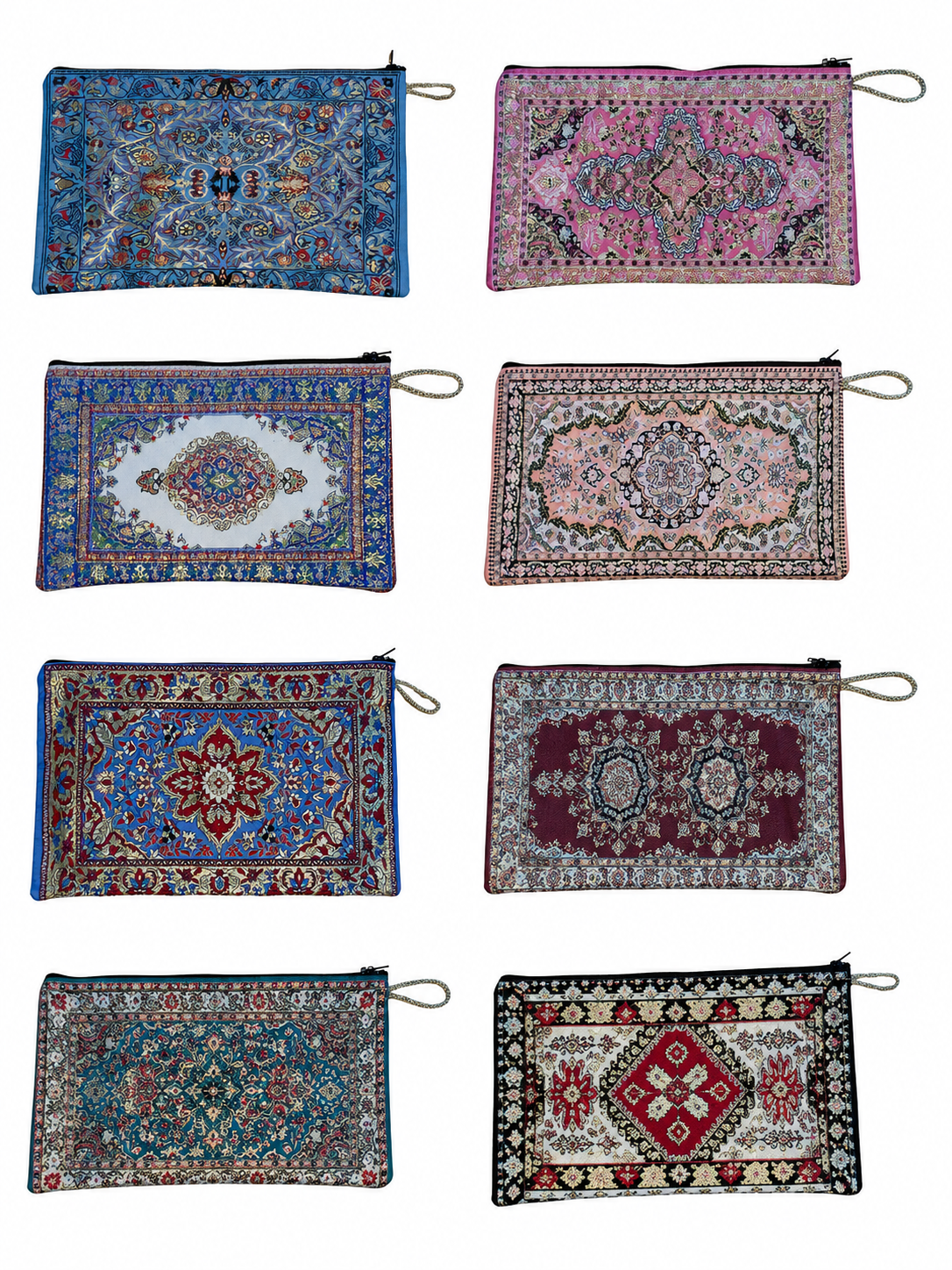 Woven Medium Zip Wallet – Assorted Turkish Inspired Patterns – Polyester Fabric – 8.5 x 5.5 in