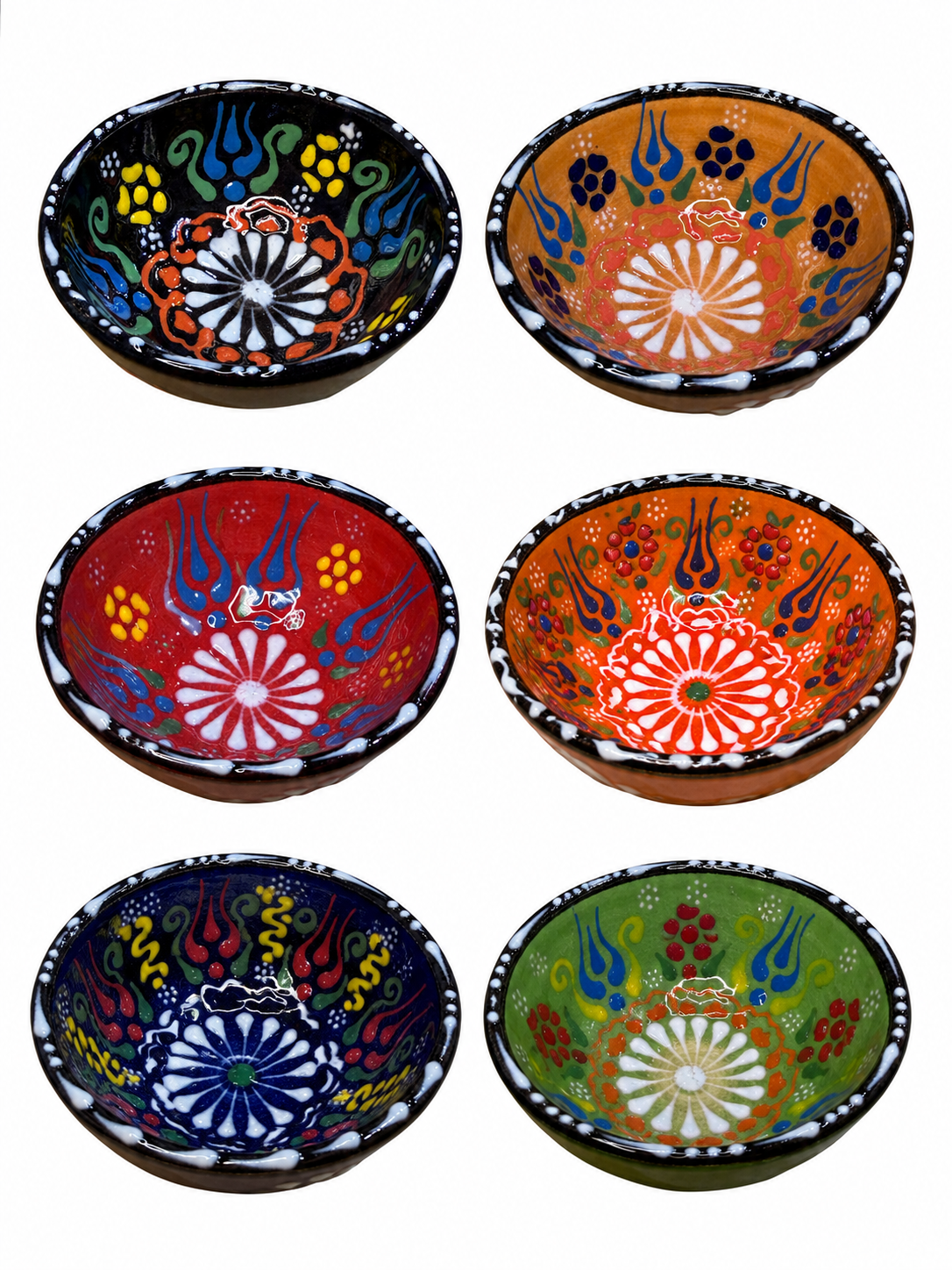 Handmade Turkish Ceramic Dip Bowl – 3" – Assorted Designs