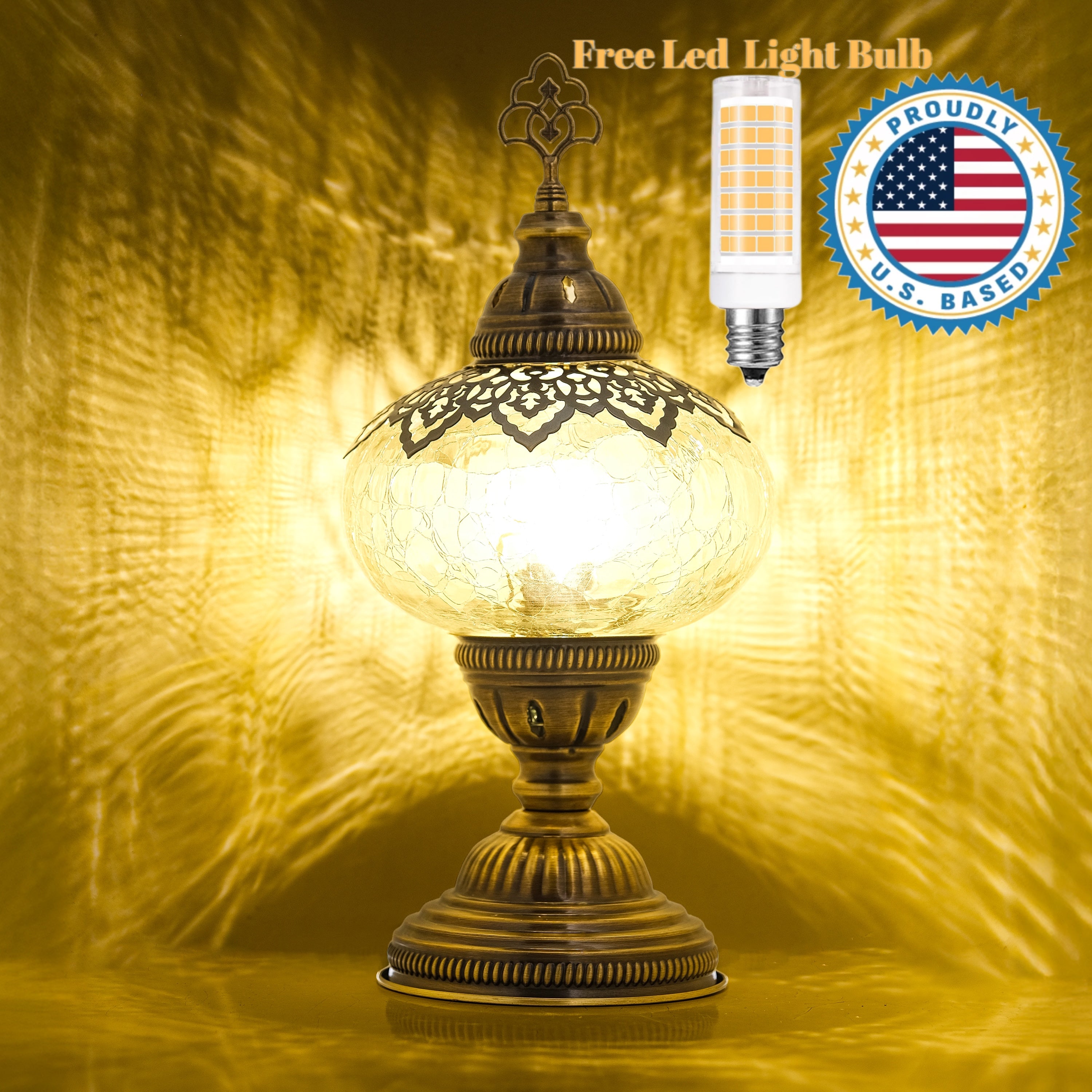 Mozaist Turkish Cracked Table Lamp