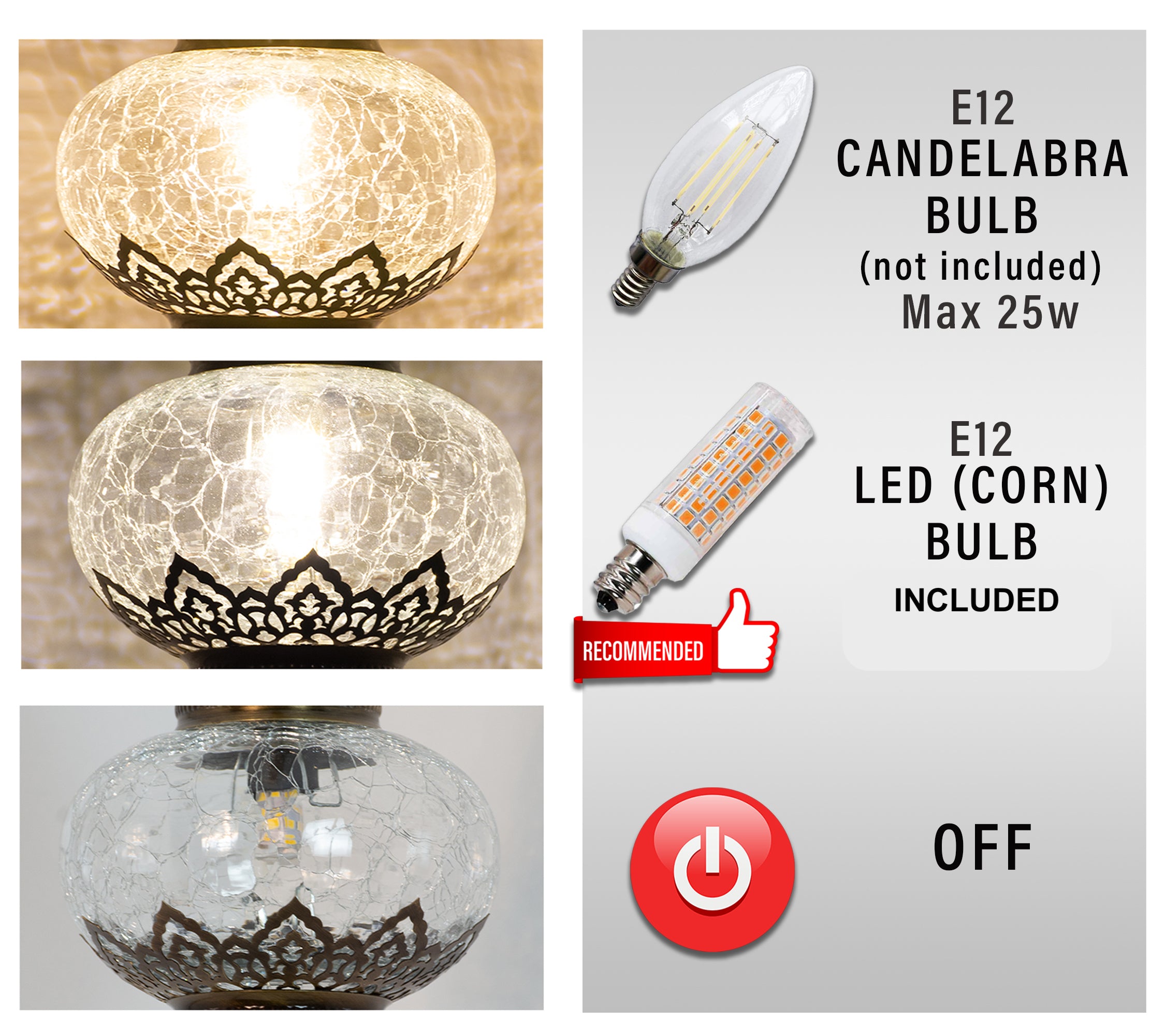 Mozaist Turkish Cracked Table Lamp