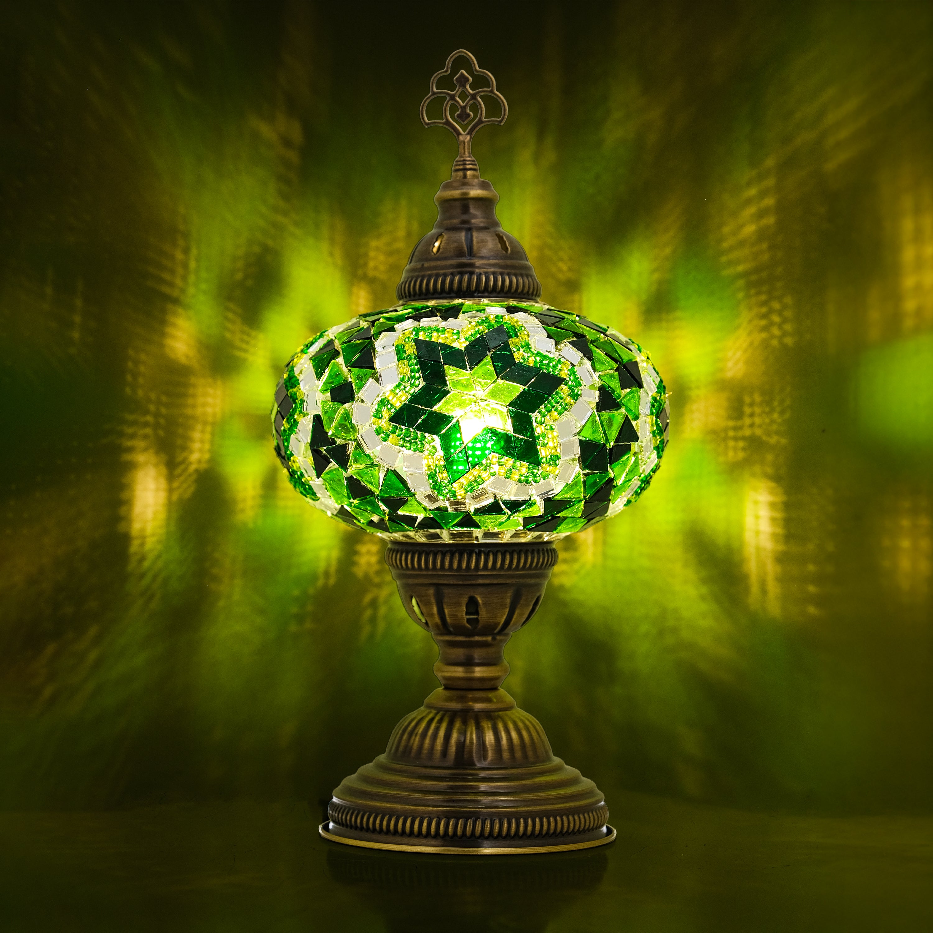 Mozaist Turkish Mosaic Table Lamp Green
