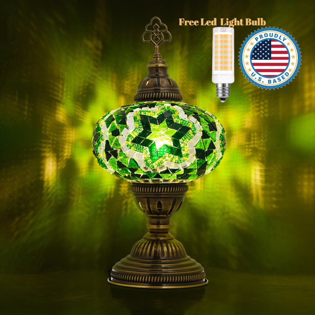 Mozaist Turkish Mosaic Table Lamp Green