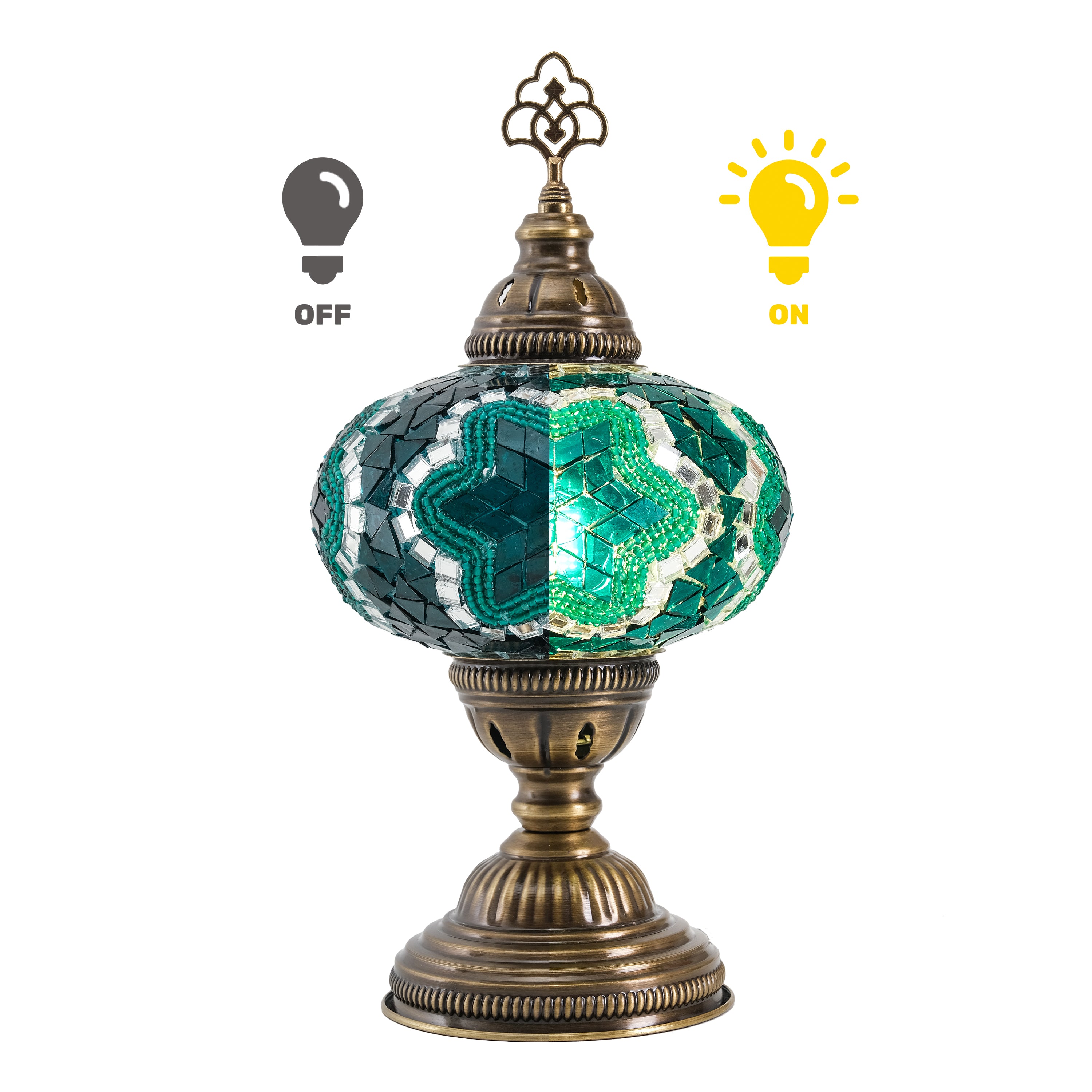 Mozaist Turkish Mosaic Table Lamp Emerald Green