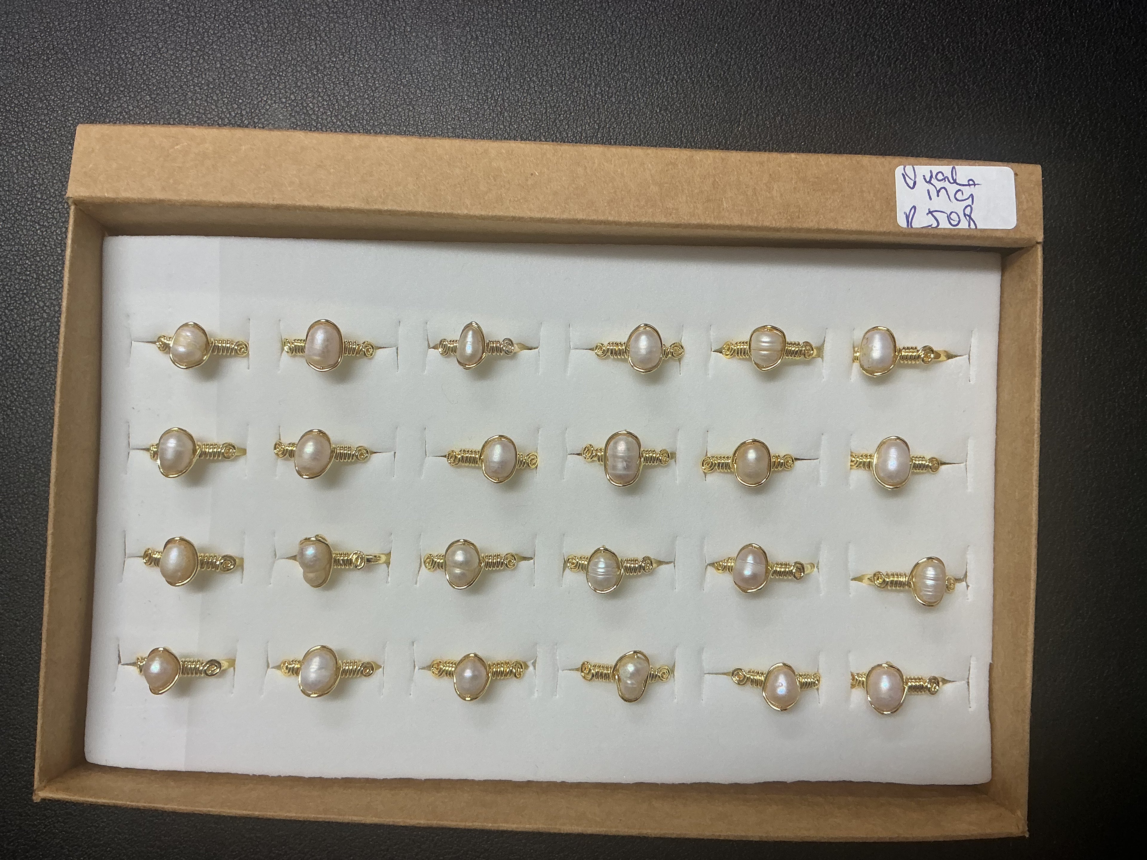 Handcrafted Pearl Ring – Gold Plated Copper (R-508)