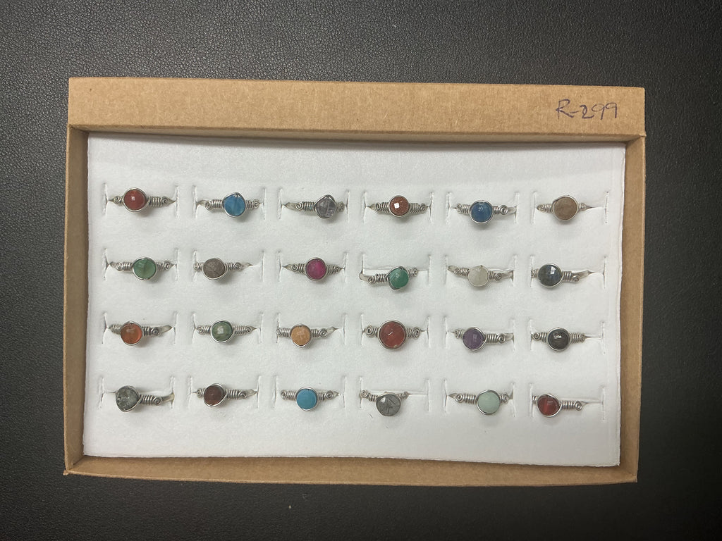 Handcrafted Natural Stone Ring Collection – Gold- Mat Silver-Polish Silver Plated Copper (R-299)