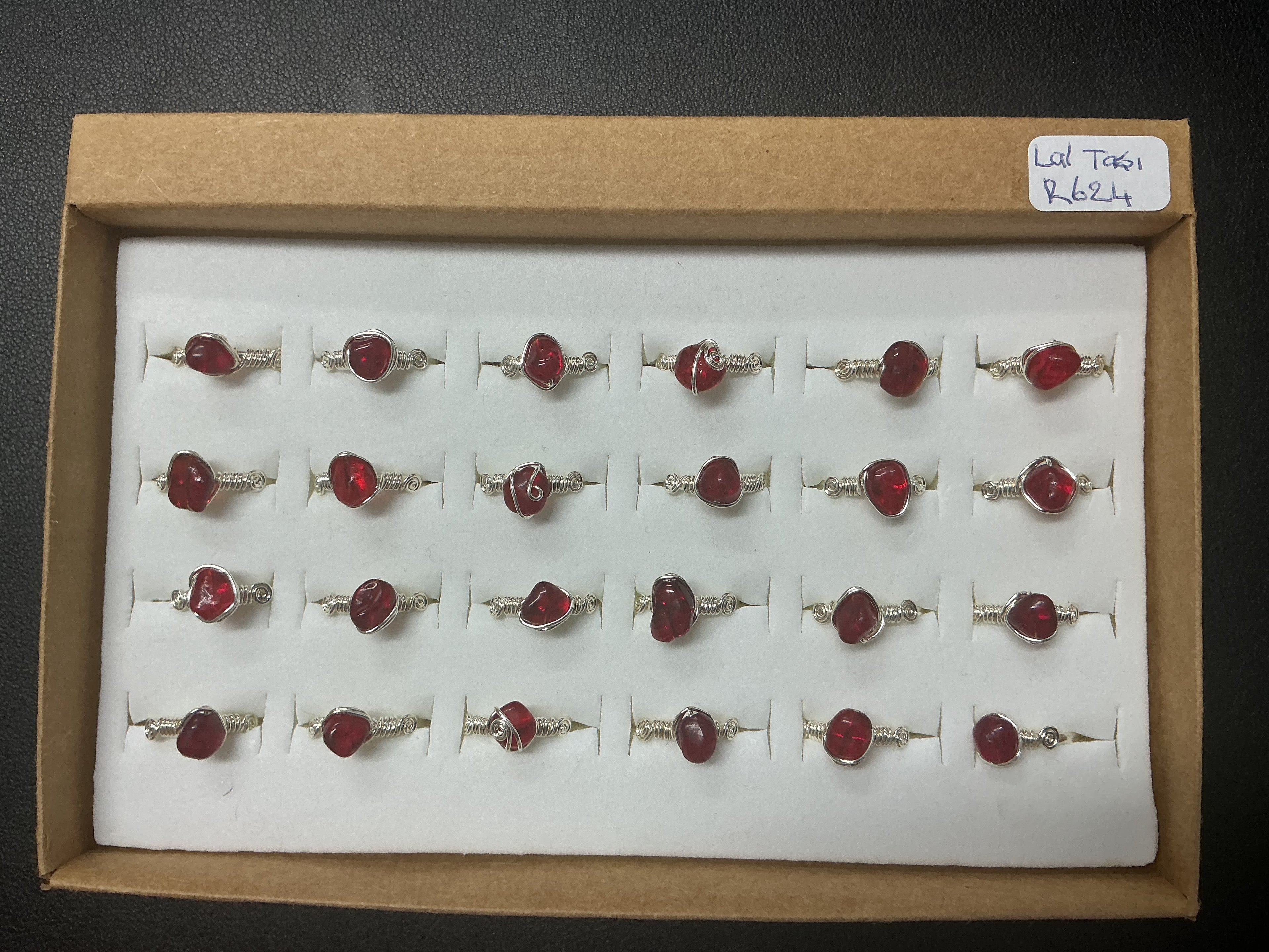 Handcrafted Natural Stone Ring Collection – Gold - Silver Plated Copper (R-624)