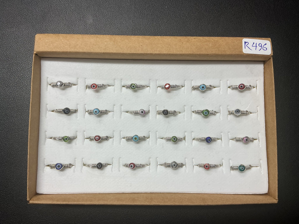 Handcrafted Murano Glass Ring Collection – Gold- Silver Plated Copper (R-496)