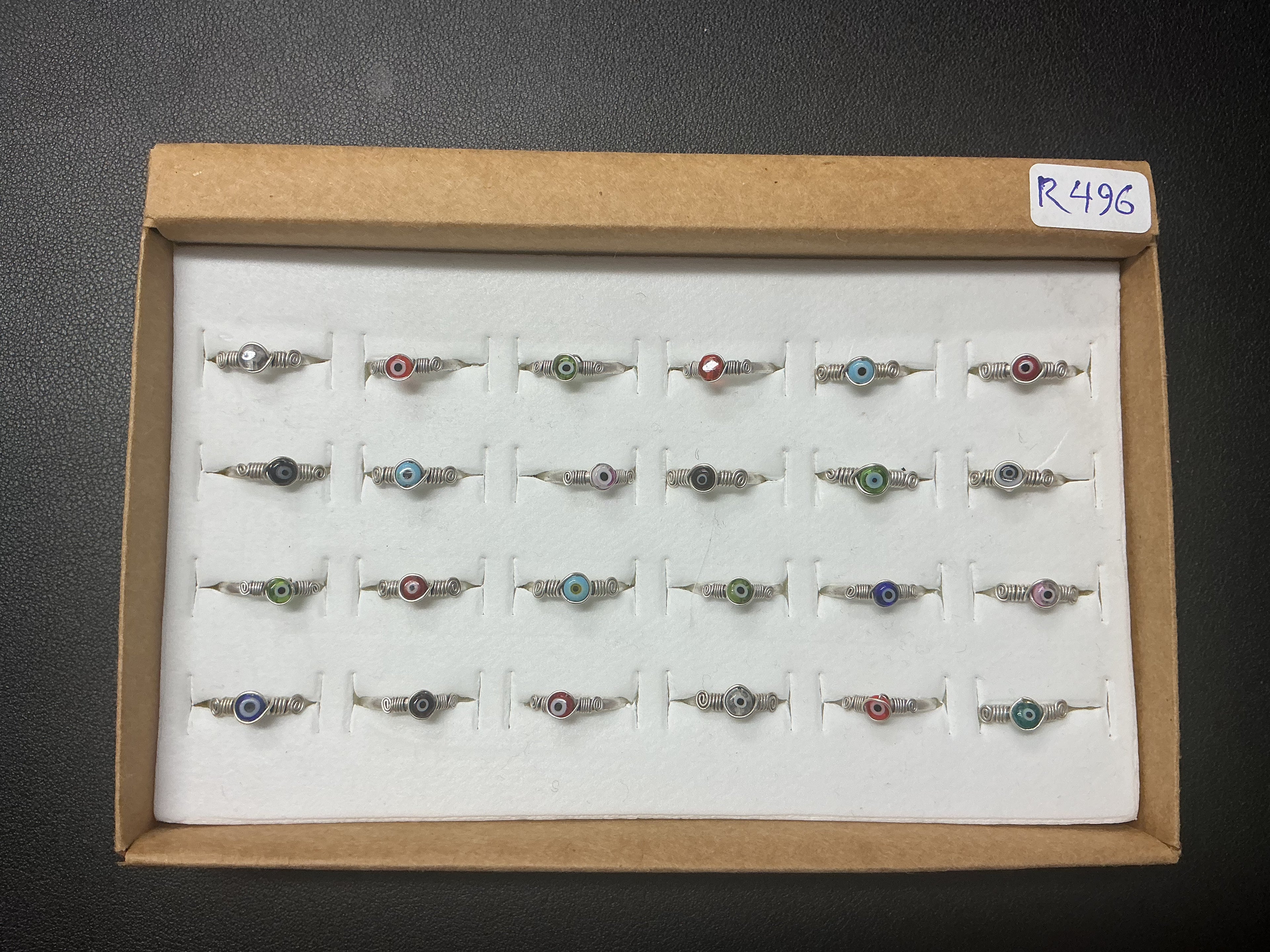 Handcrafted Murano Glass Ring Collection – Gold- Silver Plated Copper (R-496)