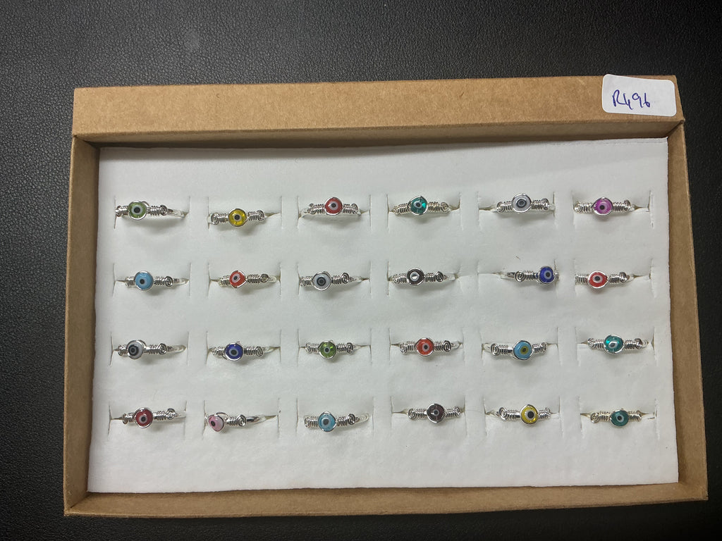 Handcrafted Murano Glass Ring Collection – Gold- Silver Plated Copper (R-496)