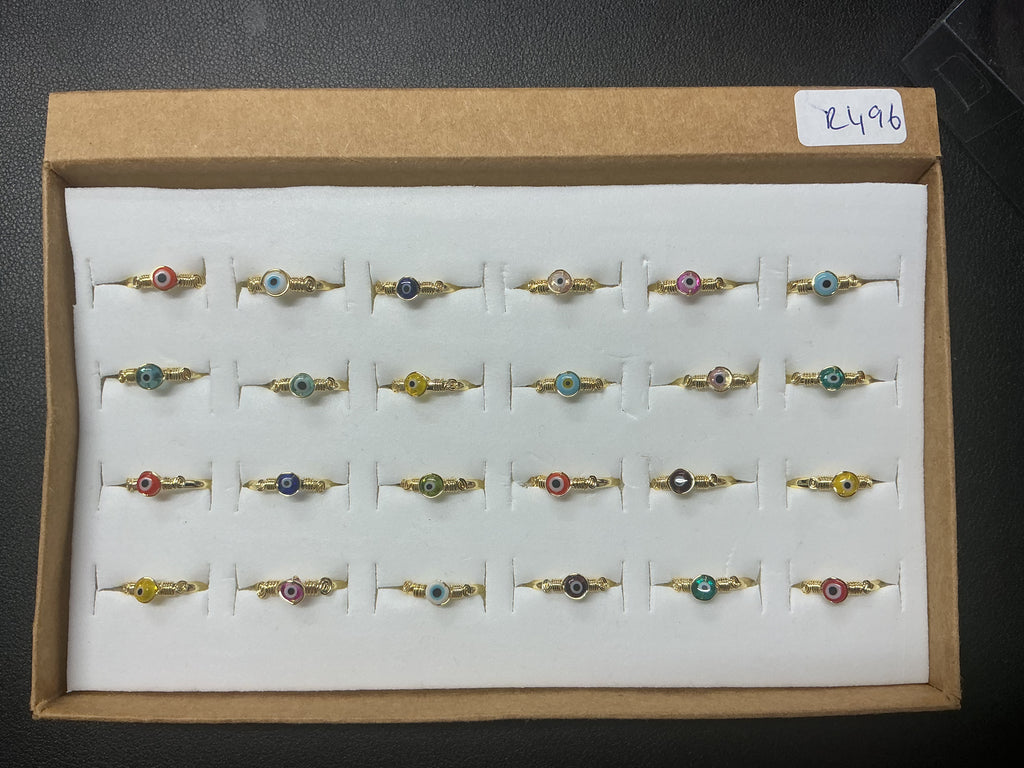 Handcrafted Murano Glass Ring Collection – Gold- Silver Plated Copper (R-496)