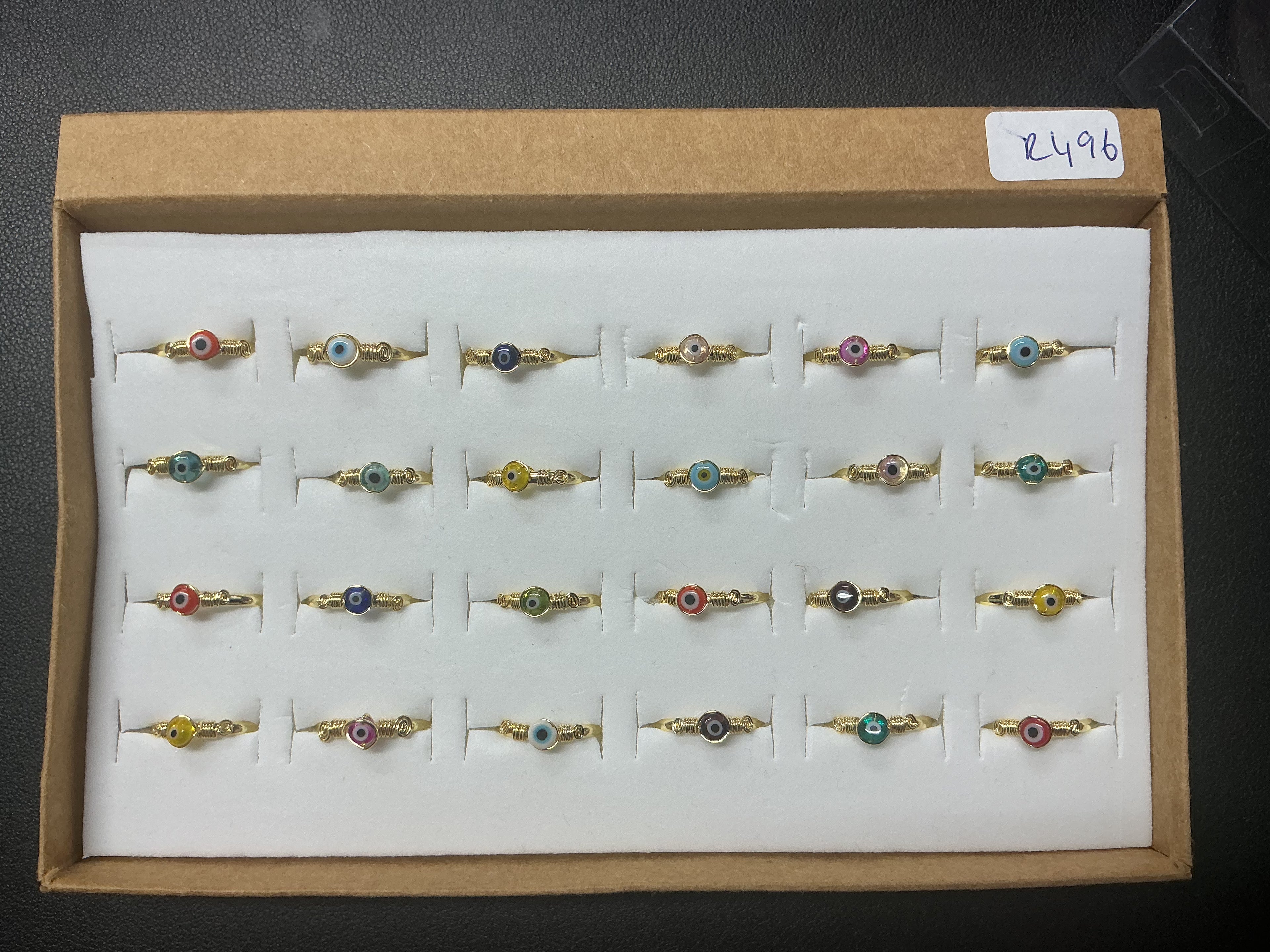 Handcrafted Murano Glass Ring Collection – Gold- Silver Plated Copper (R-496)