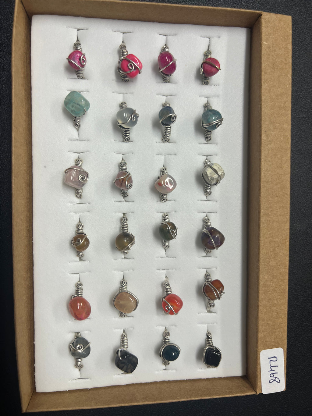 Handcrafted Natural Stone Ring Collection – Gold- Mat Silver-Polish Silver Plated Copper (R468)