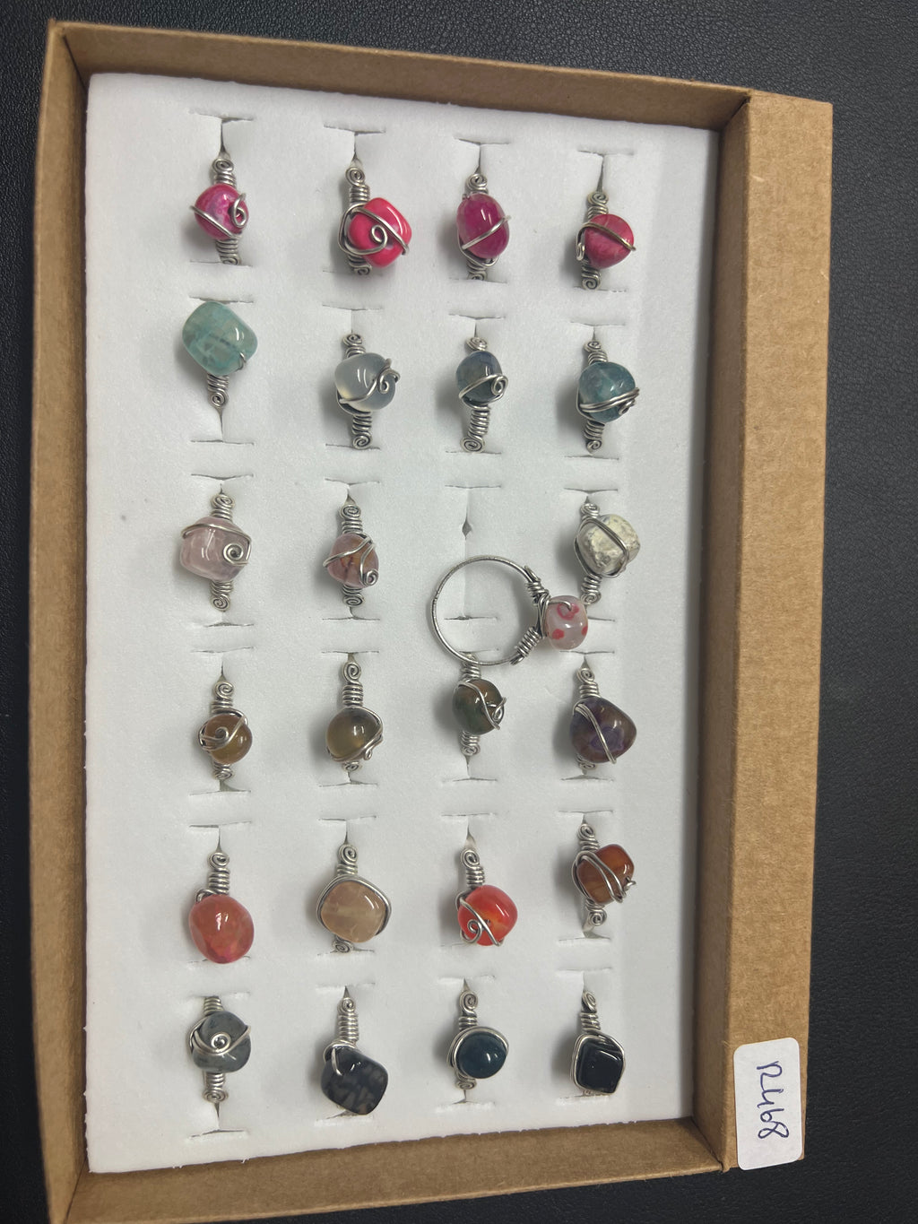 Handcrafted Natural Stone Ring Collection – Gold- Mat Silver-Polish Silver Plated Copper (R468)