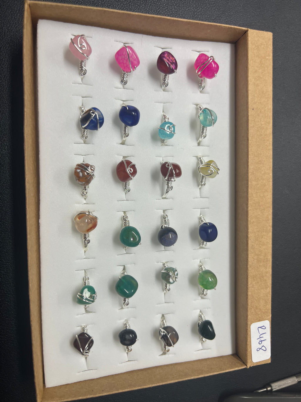 Handcrafted Natural Stone Ring Collection – Gold- Mat Silver-Polish Silver Plated Copper (R468)