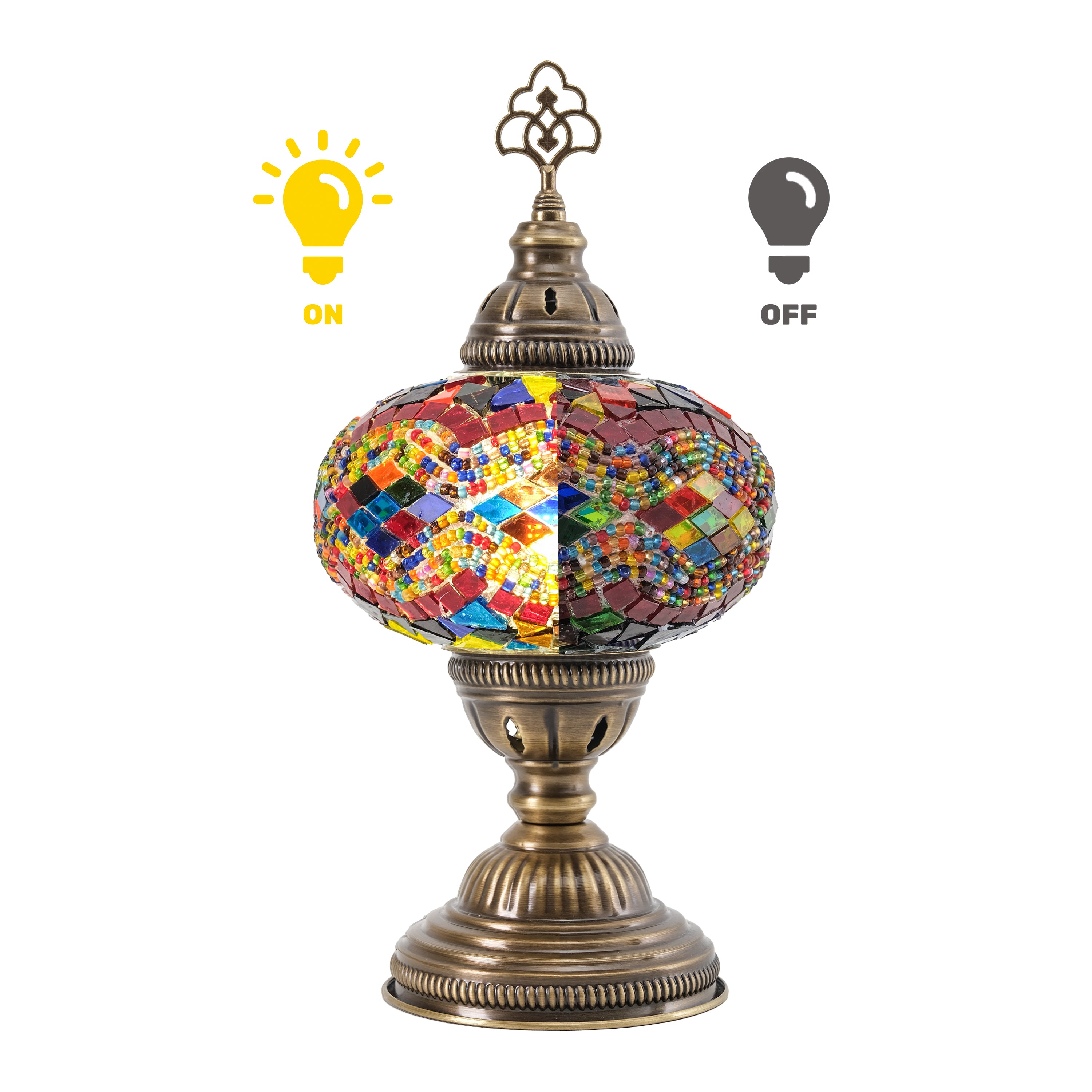 Mozaist Turkish Mosaic Table Lamp Rainbow