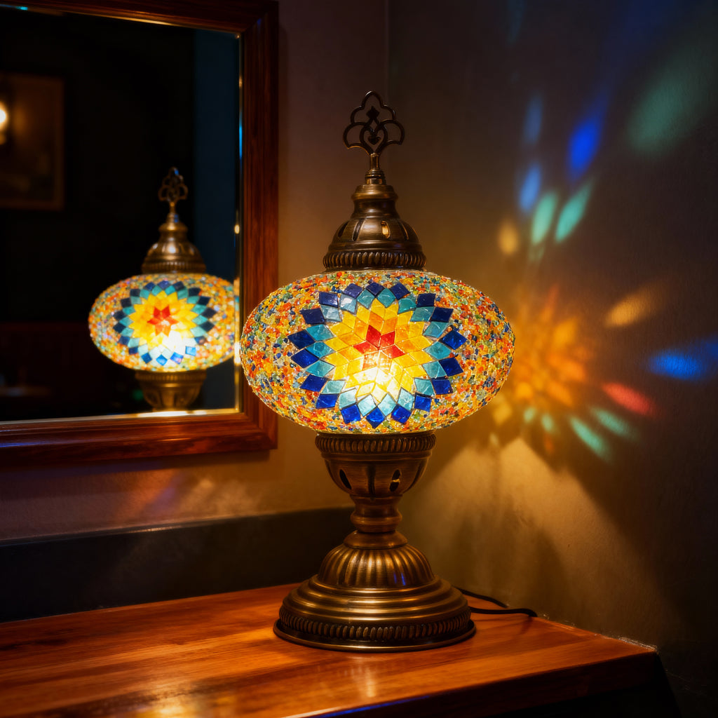 Mozaist Turkish Mosaic Table Lamp Multicolor Star