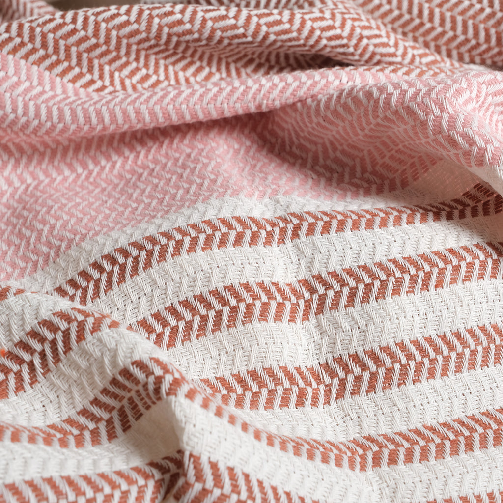 Brown Pink Premium Turkish Cotton Peshtemal – Lightweight Spa & Beach Towel, Soft, Absorbent & Quick Dry (HPS-01)