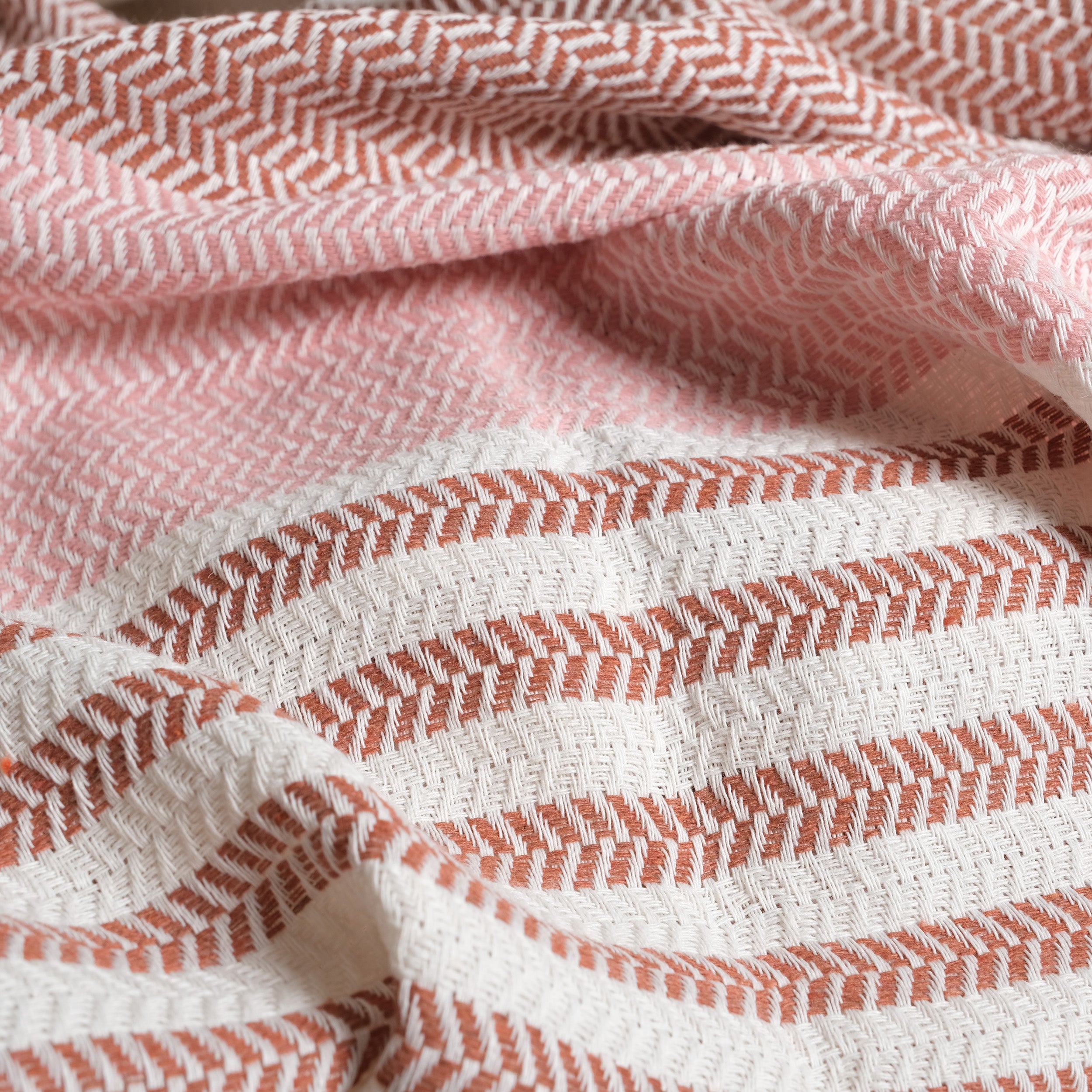 Brown Pink Premium Turkish Cotton Peshtemal – Lightweight Spa & Beach Towel, Soft, Absorbent & Quick Dry (HPS-01)