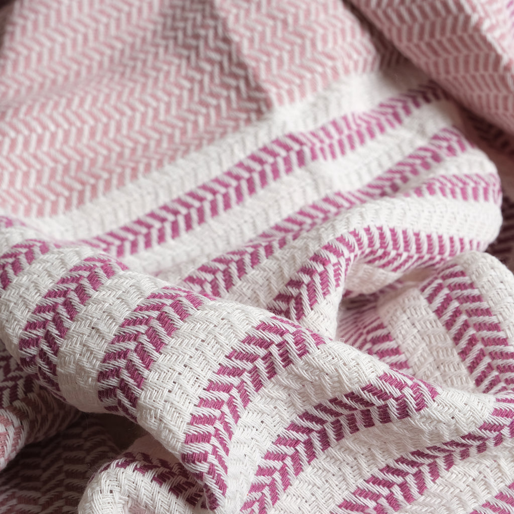Pink Purple Premium Turkish Cotton Peshtemal – Lightweight Spa & Beach Towel, Soft, Absorbent & Quick Dry (HPS-01)