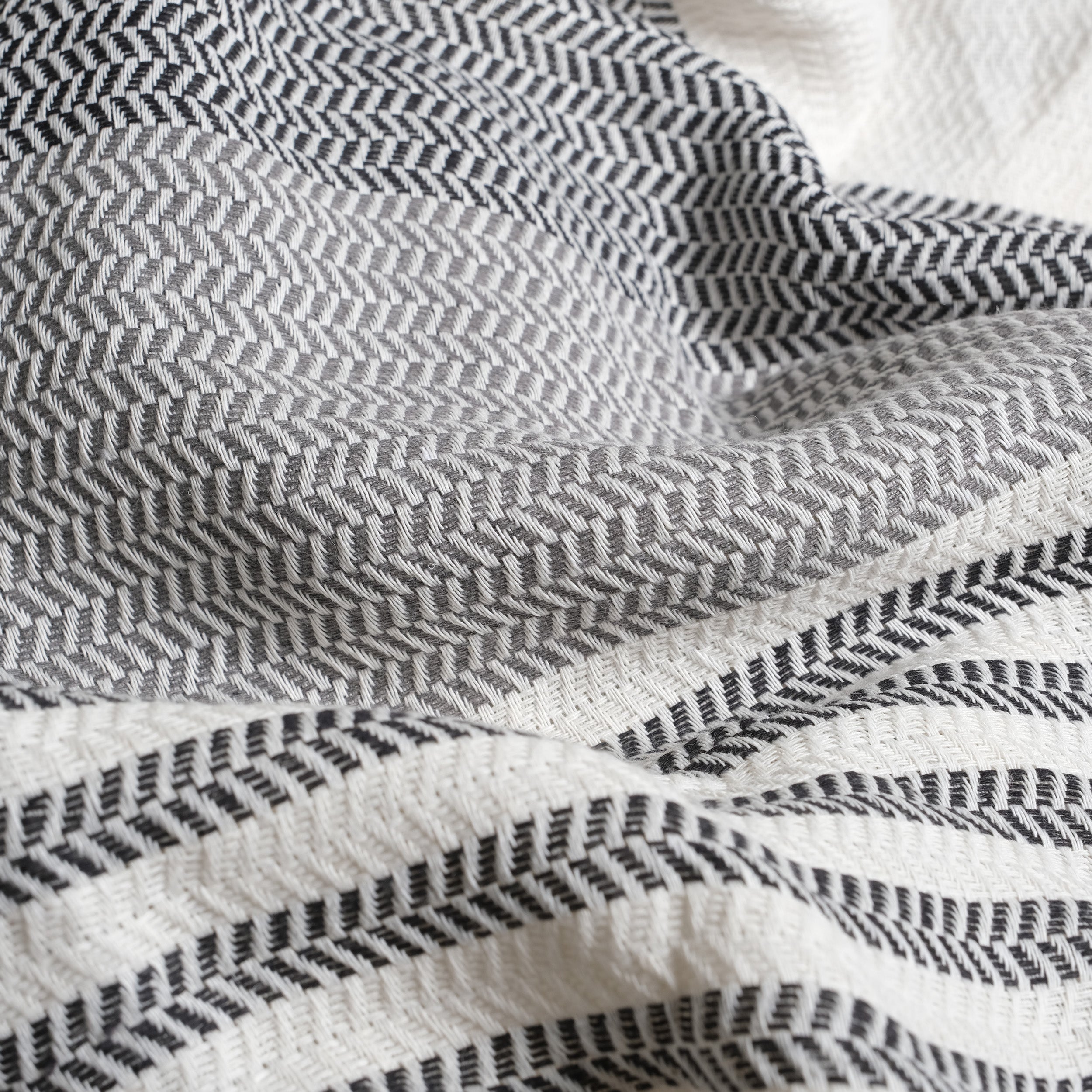 Black Grey Premium Turkish Cotton Peshtemal – Lightweight Spa & Beach Towel, Soft, Absorbent & Quick Dry (HPS-01)