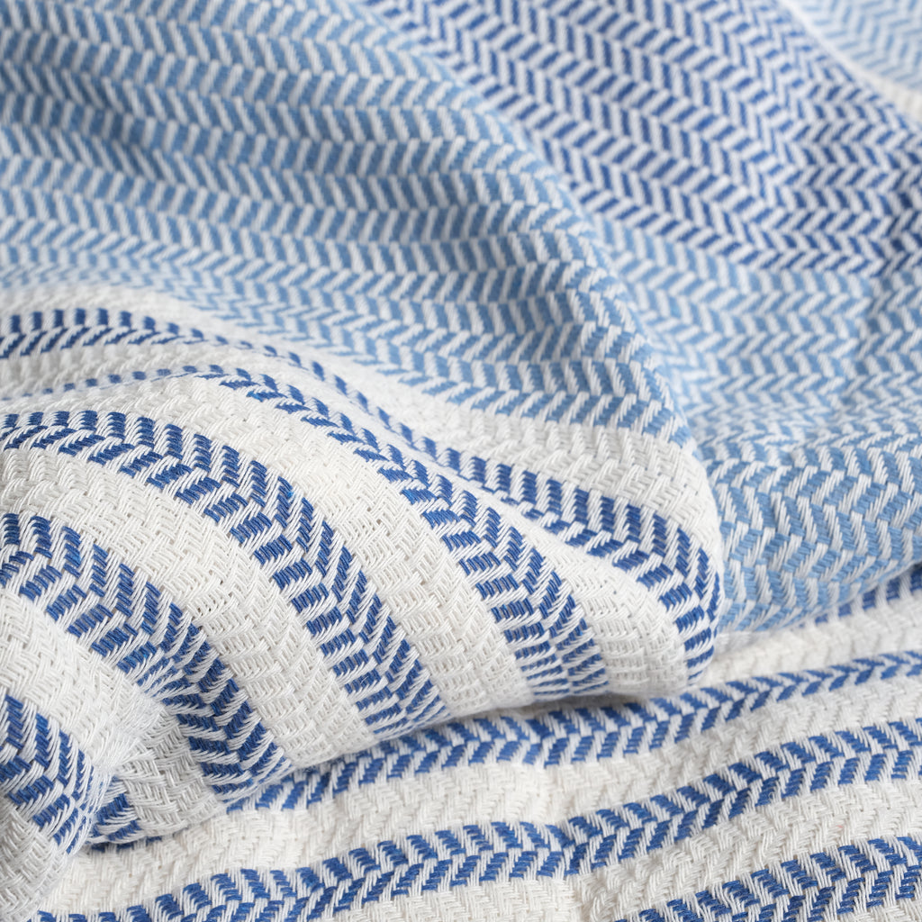 Blue Premium Turkish Cotton Peshtemal – Lightweight Spa & Beach Towel, Soft, Absorbent & Quick Dry (HPS-01)