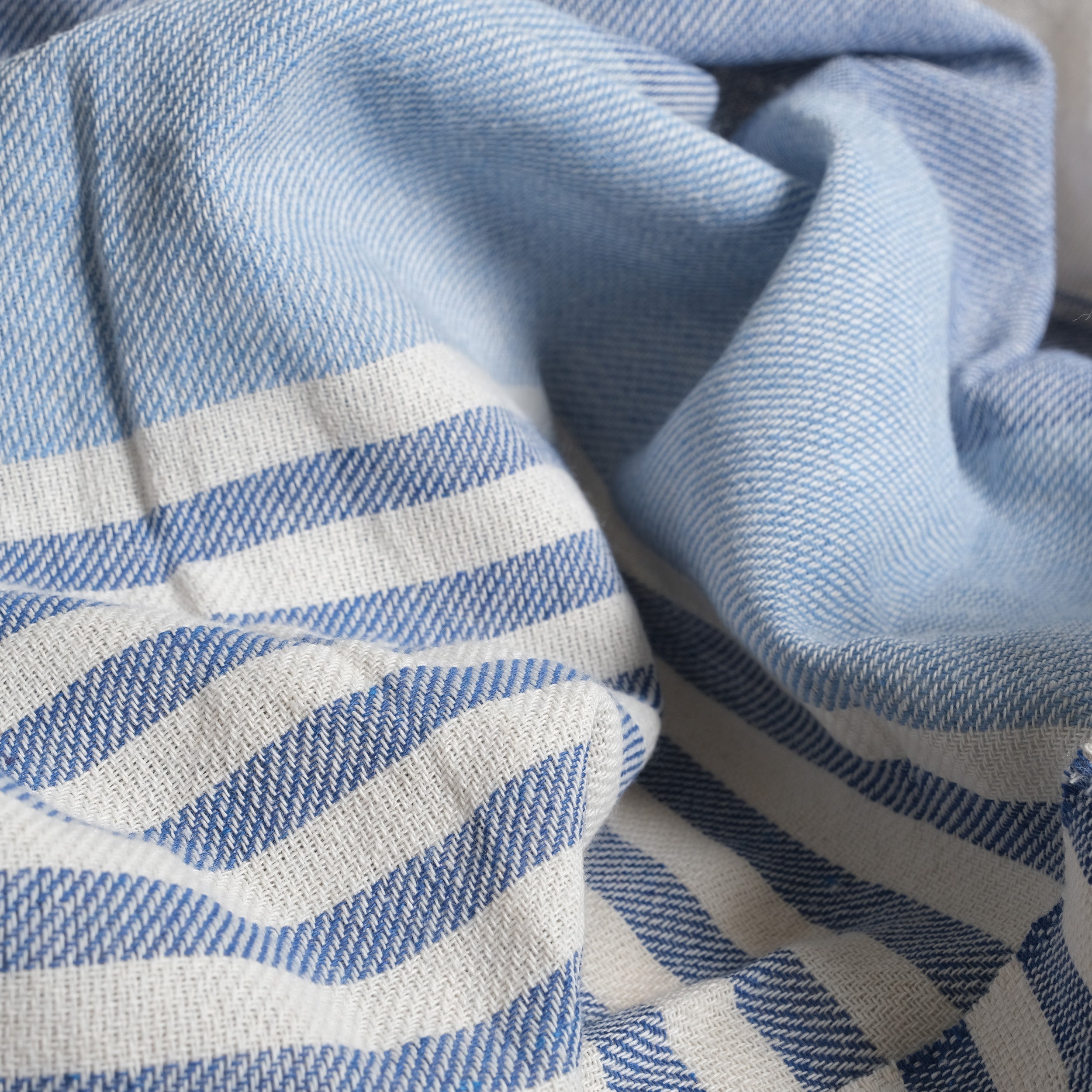 Blue Premium Turkish Cotton Peshtemal – Lightweight Spa & Beach Towel, Soft, Absorbent & Quick Dry (APS-01)