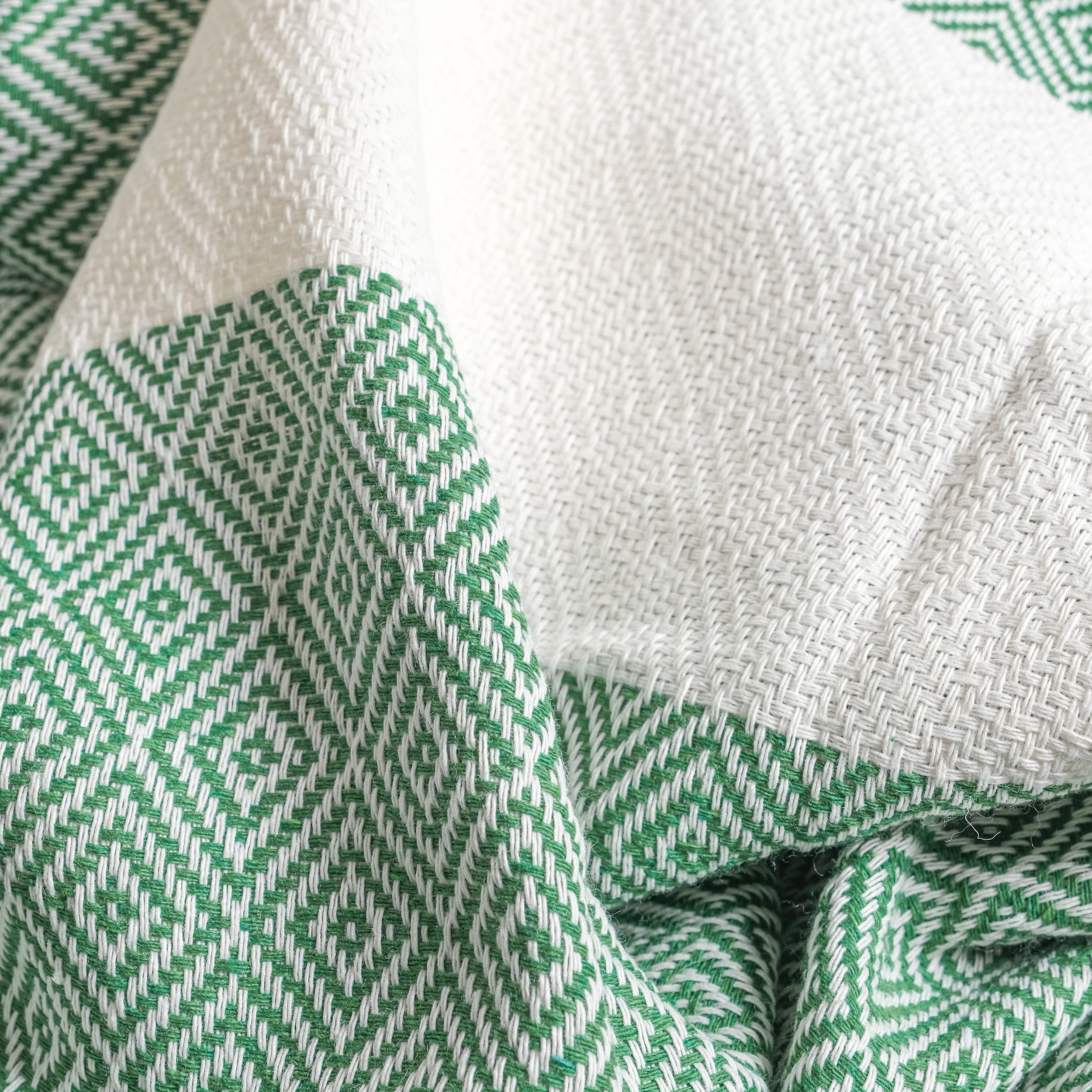 Green Diamond Premium Turkish Cotton Peshtemal – Lightweight Spa & Beach Towel, Soft, Absorbent & Quick Dry (EPS-01)