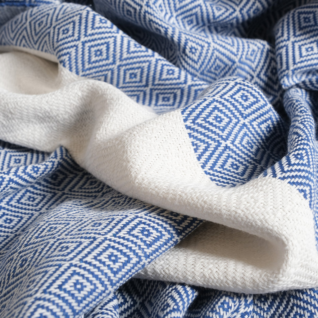 Blue Diamond Premium Turkish Cotton Peshtemal – Lightweight Spa & Beach Towel, Soft, Absorbent & Quick Dry (EPS-01)