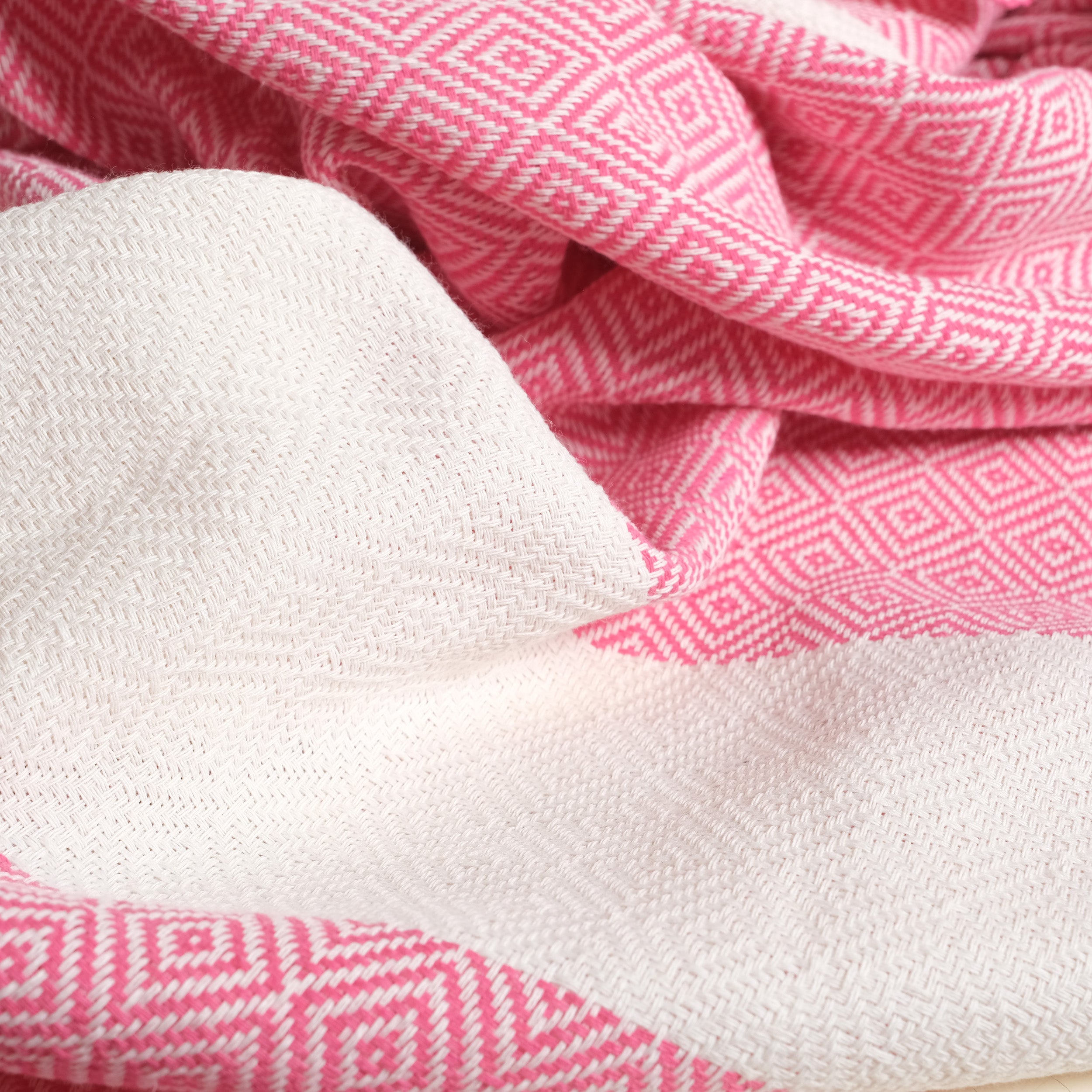 Pink Diamond Premium Turkish Cotton Peshtemal – Lightweight Spa & Beach Towel, Soft, Absorbent & Quick Dry (EPS-01)