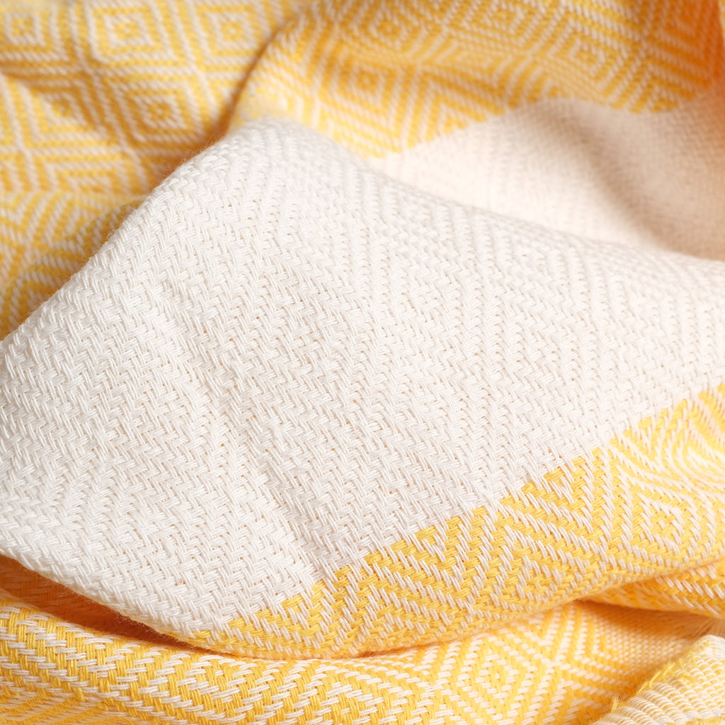 Yellow Diamond Premium Turkish Cotton Peshtemal – Lightweight Spa & Beach Towel, Soft, Absorbent & Quick Dry (EPS-01)