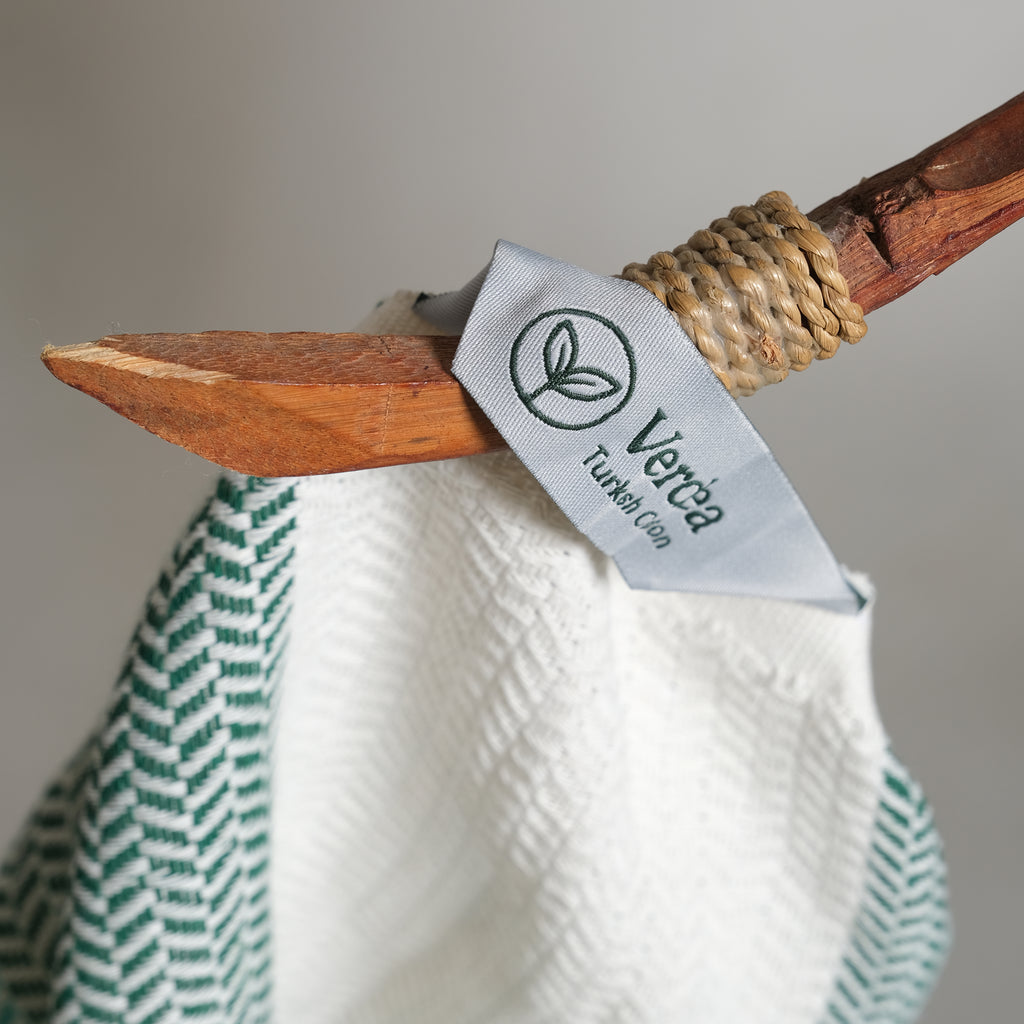 Green Premium Turkish Cotton Peshtemal – Lightweight Spa & Beach Towel, Soft, Absorbent & Quick Dry (HPS-01)