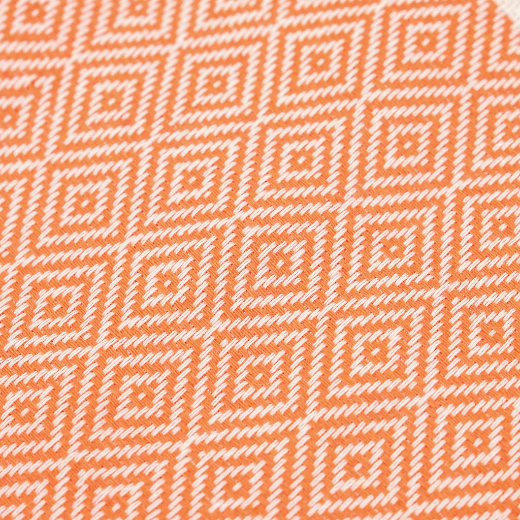 Orange Diamond Premium Turkish Cotton Peshtemal – Lightweight Spa & Beach Towel, Soft, Absorbent & Quick Dry (EPS-01)