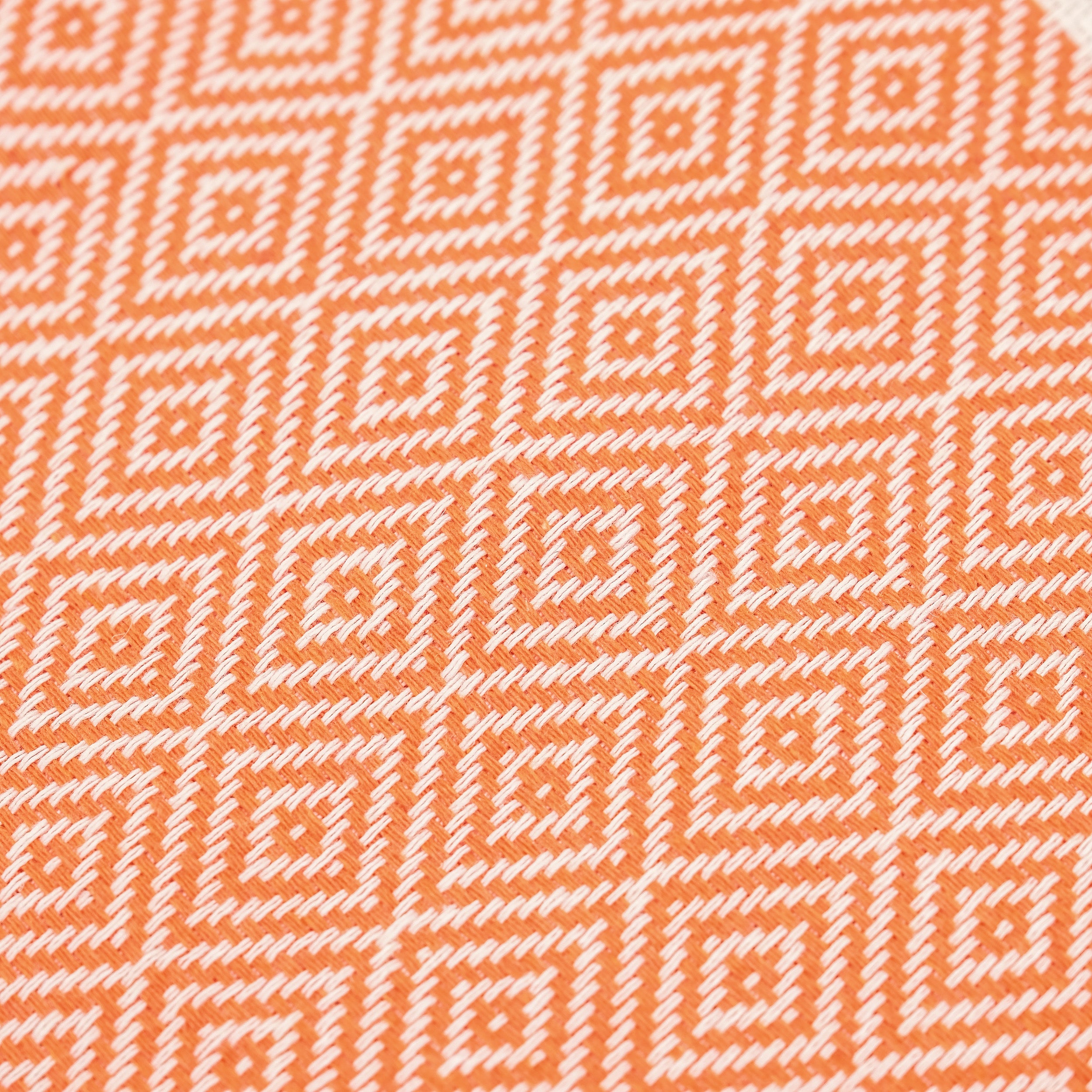 Orange Diamond Premium Turkish Cotton Peshtemal – Lightweight Spa & Beach Towel, Soft, Absorbent & Quick Dry (EPS-01)