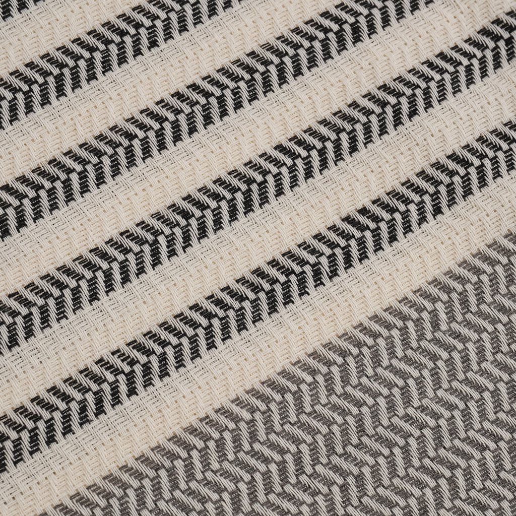 Black Grey Premium Turkish Cotton Peshtemal – Lightweight Spa & Beach Towel, Soft, Absorbent & Quick Dry (HPS-01)