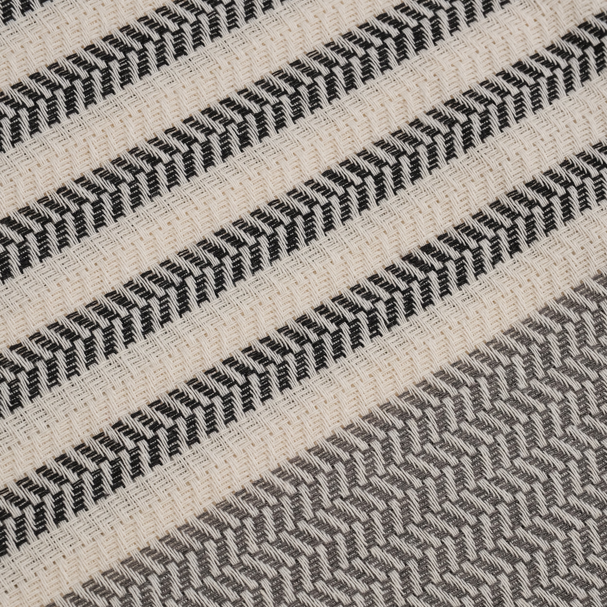 Black Grey Premium Turkish Cotton Peshtemal – Lightweight Spa & Beach Towel, Soft, Absorbent & Quick Dry (HPS-01)